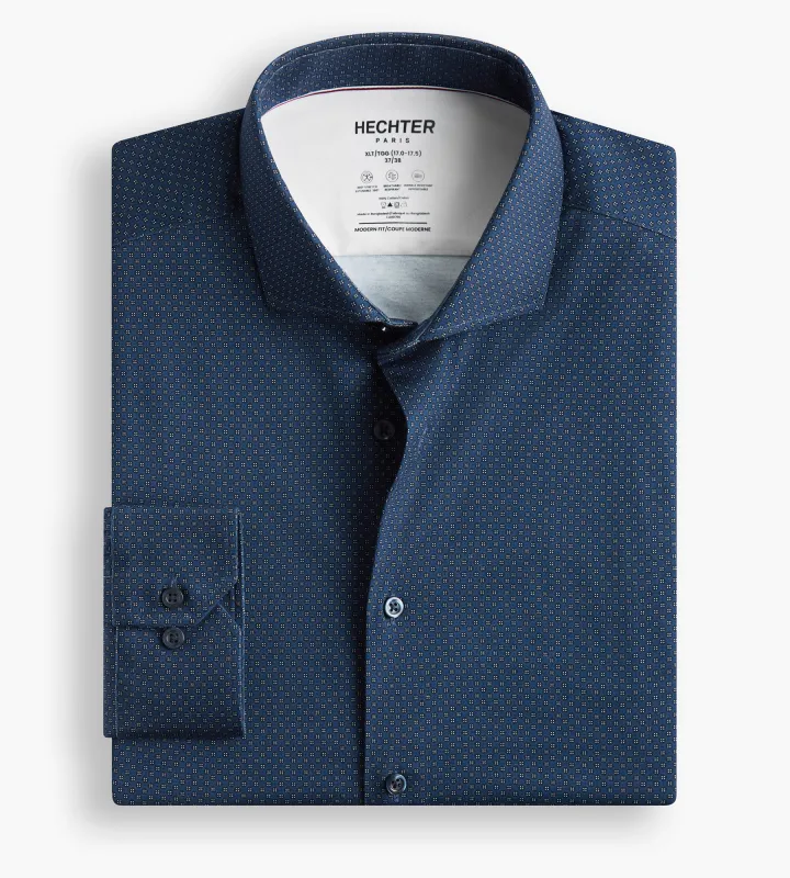 360 Stretch Knit Geo Print Dress Shirt sold by George Richards