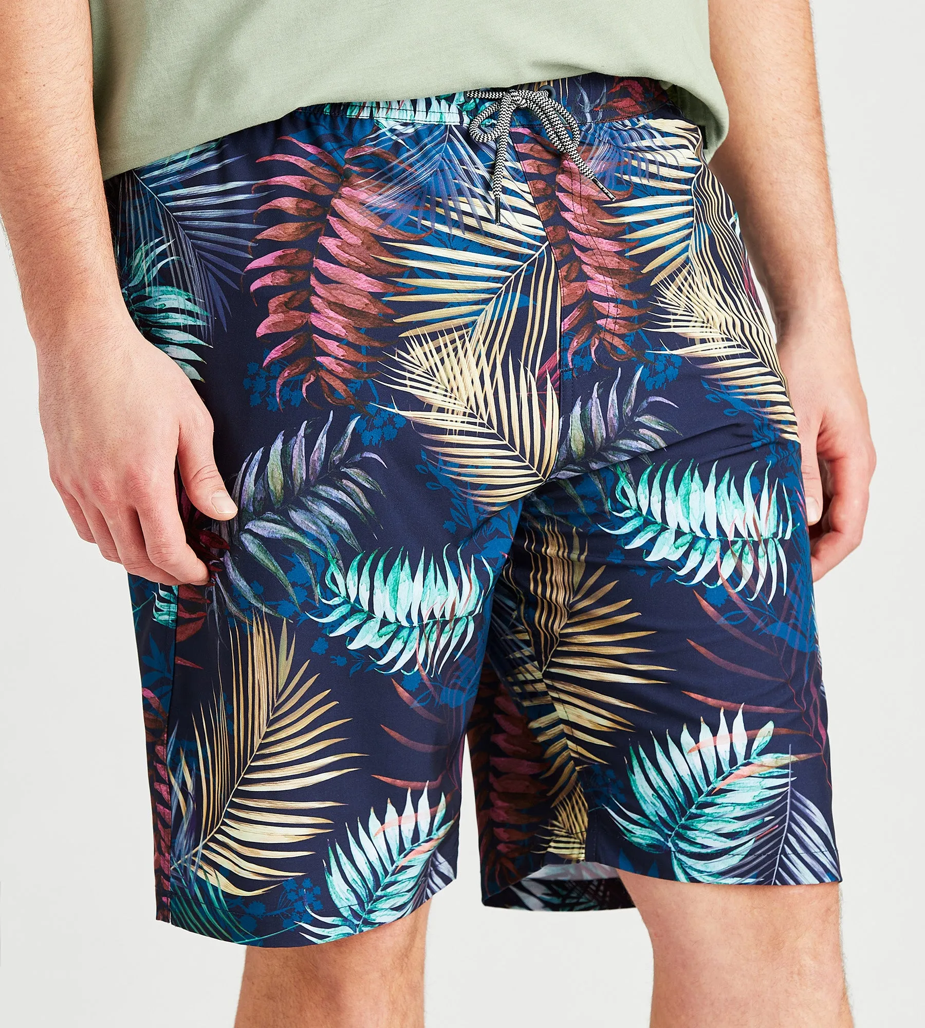 Large Leaf Print Swim Short sold by George Richards