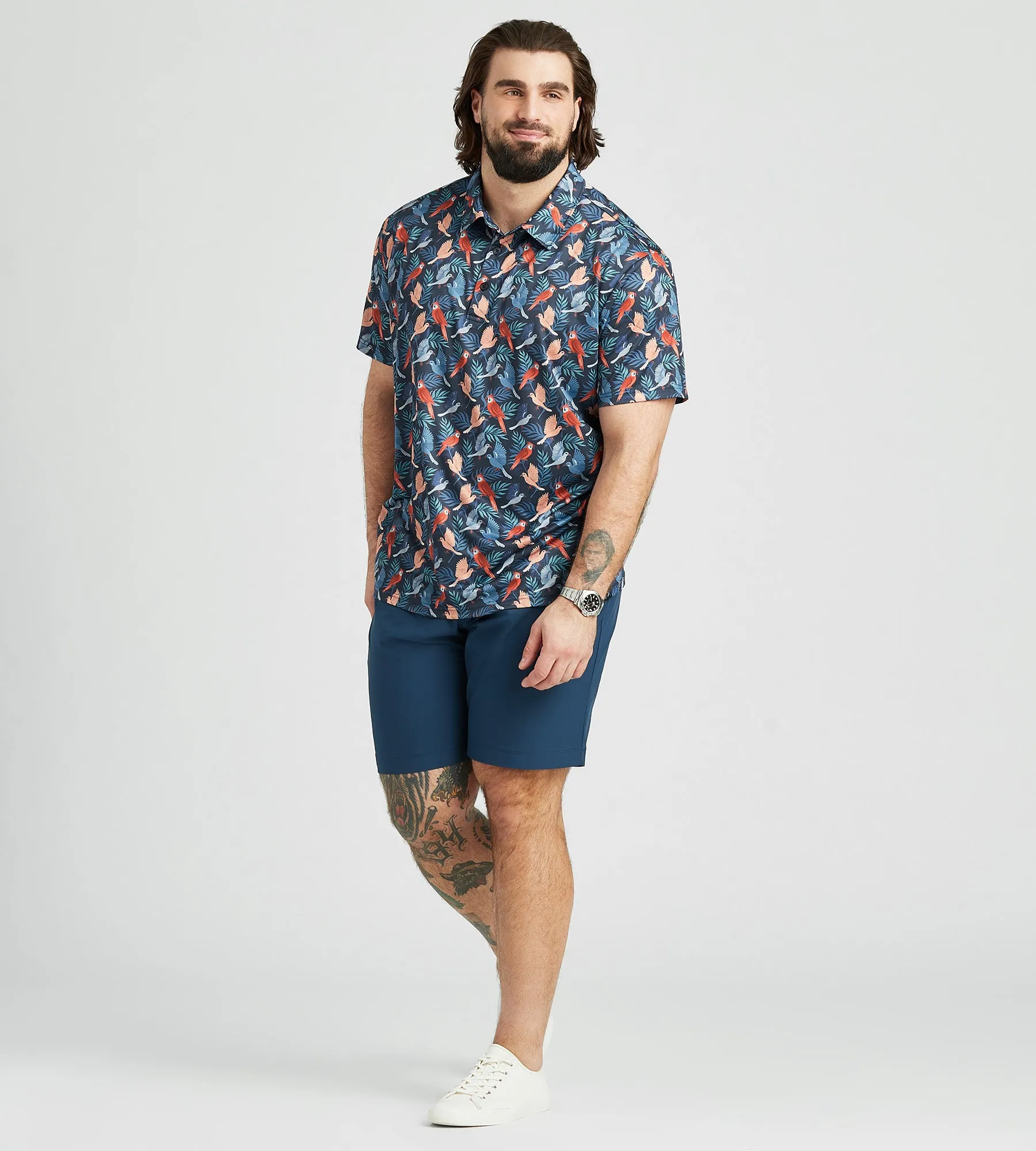 Bird Print Polo sold by George Richards product image thumbnail 3
