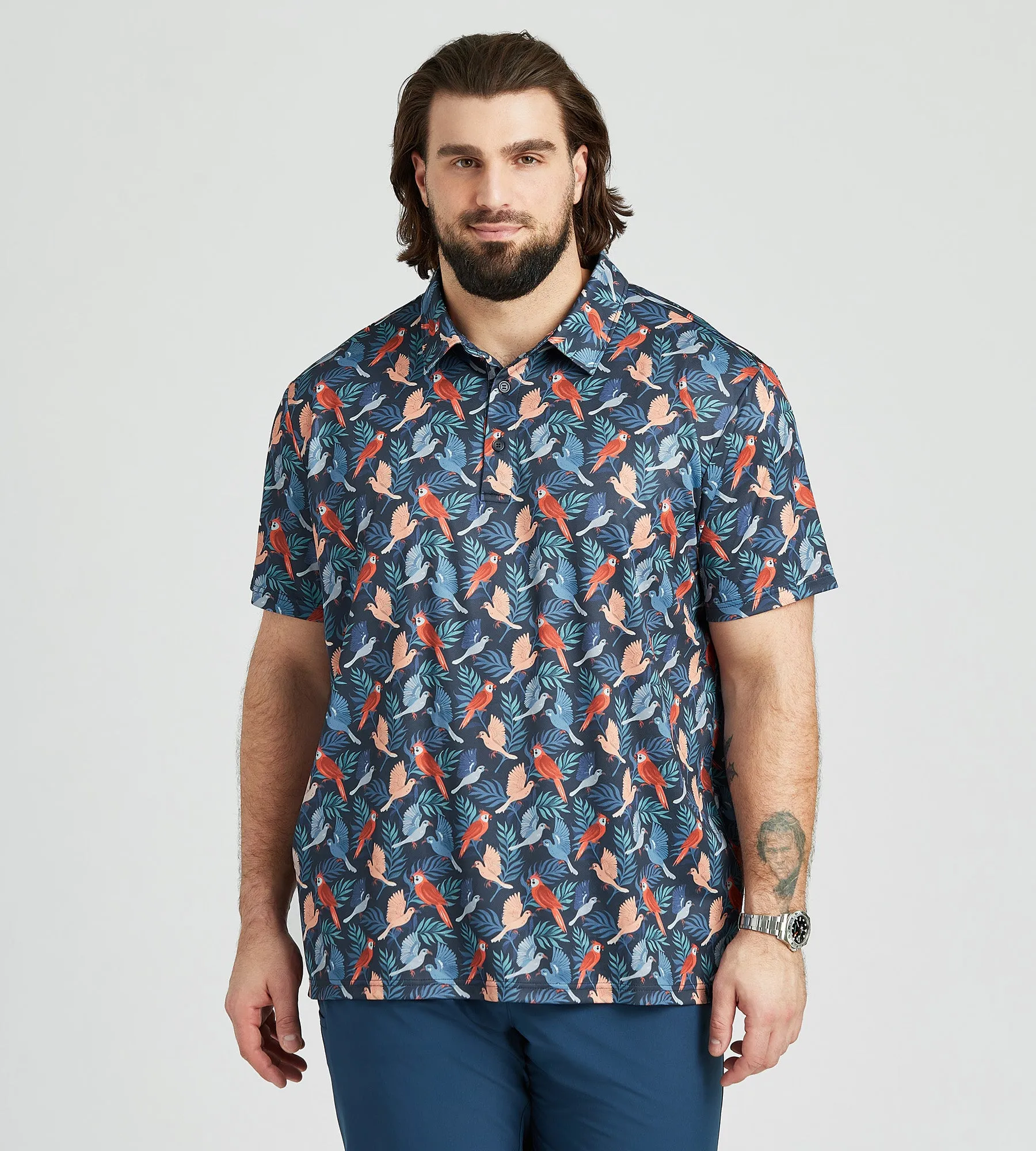 Bird Print Polo sold by George Richards
