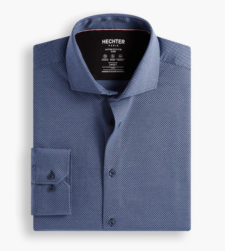 360° Stretch Geo Print Butterknit Dress Shirt made by George Richards