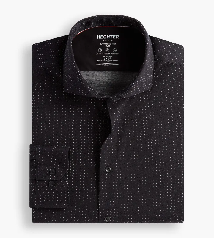 360° Stretch Dot Print Butterknit Dress Shirt made by George Richards