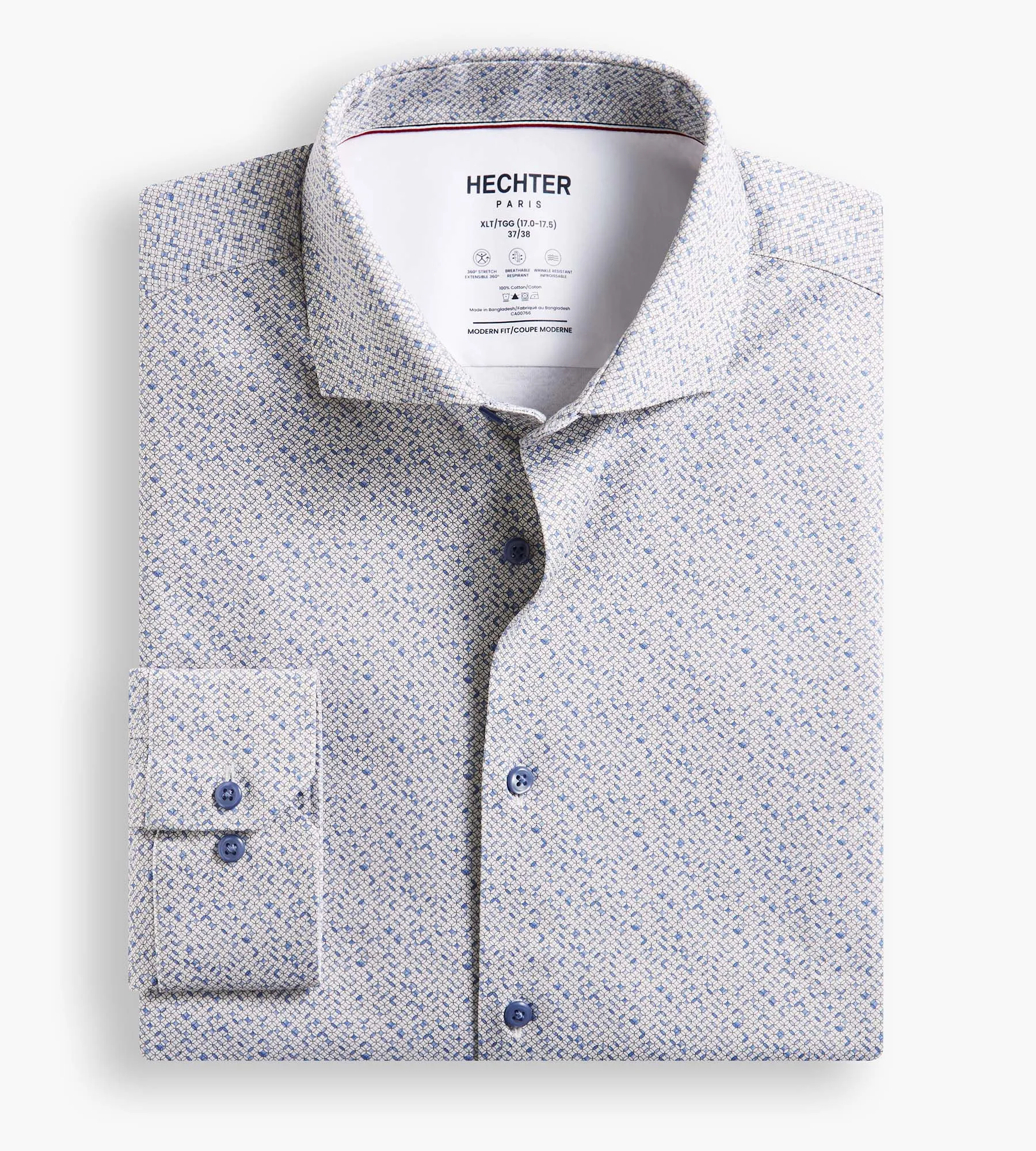 360° Stretch Geo Print Butterknit Dress Shirt sold by George Richards
