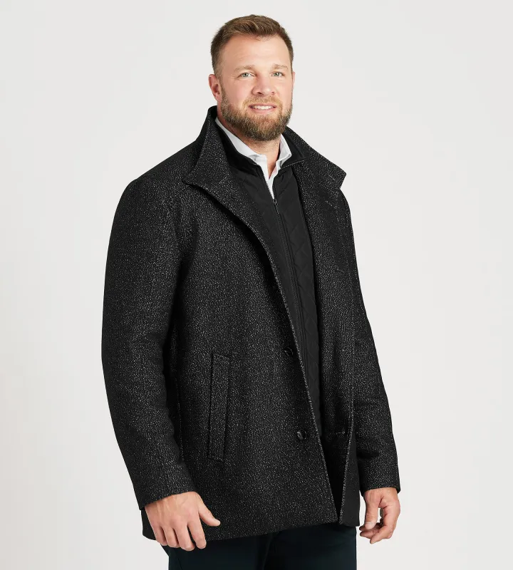 Funnel Collar Wool Blend Coat made by George Richards
