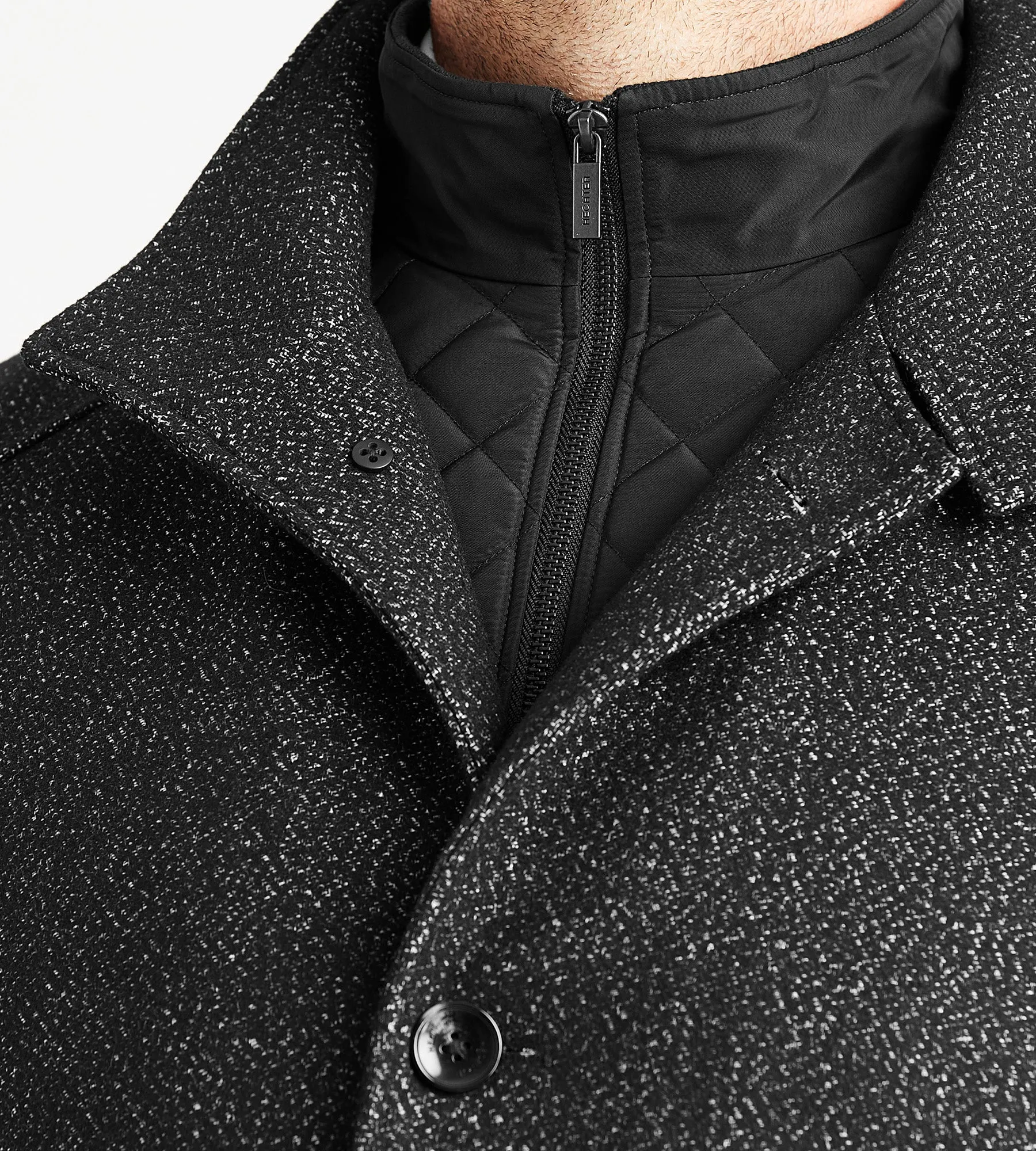 Funnel Collar Wool Blend Coat sold by George Richards product image thumbnail 2