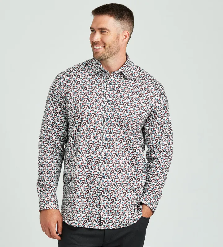 360 Stretch Floral Butterknit Shirt made by George Richards