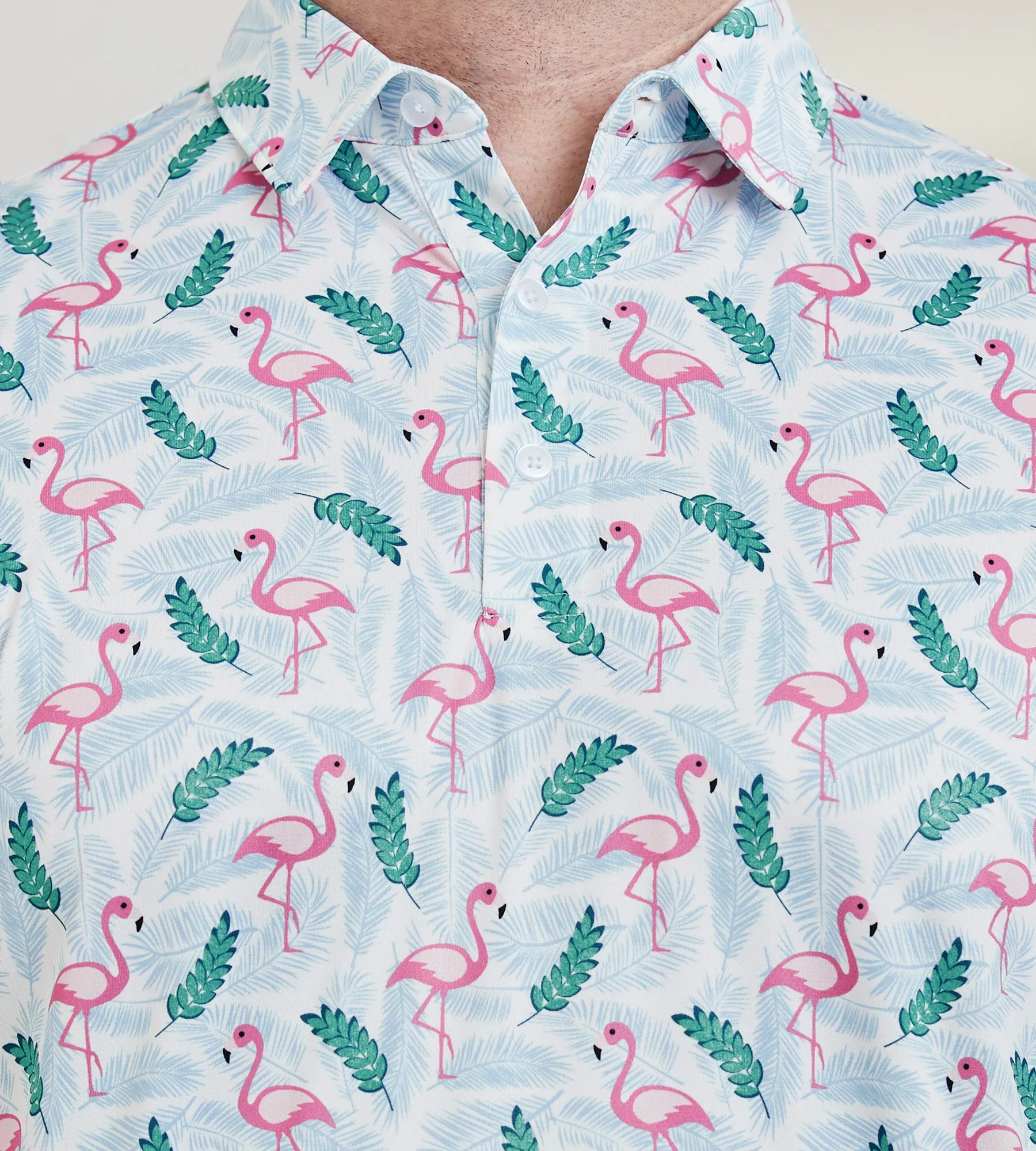 Active Flamingo Palm Tree Print Polo sold by George Richards product image thumbnail 2
