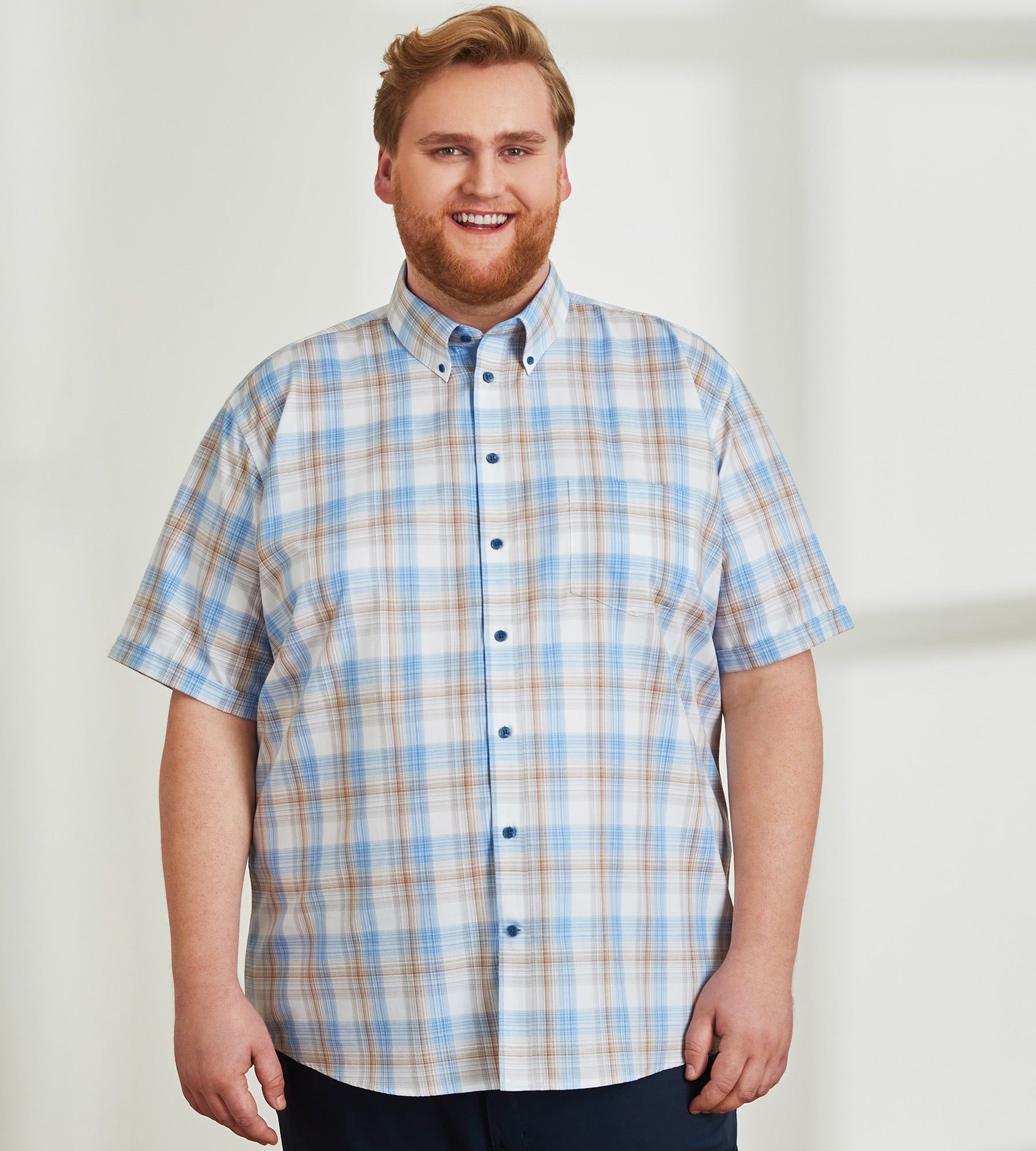 Easy Care Plaid Short Sleeve Sport Shirt sold by George Richards