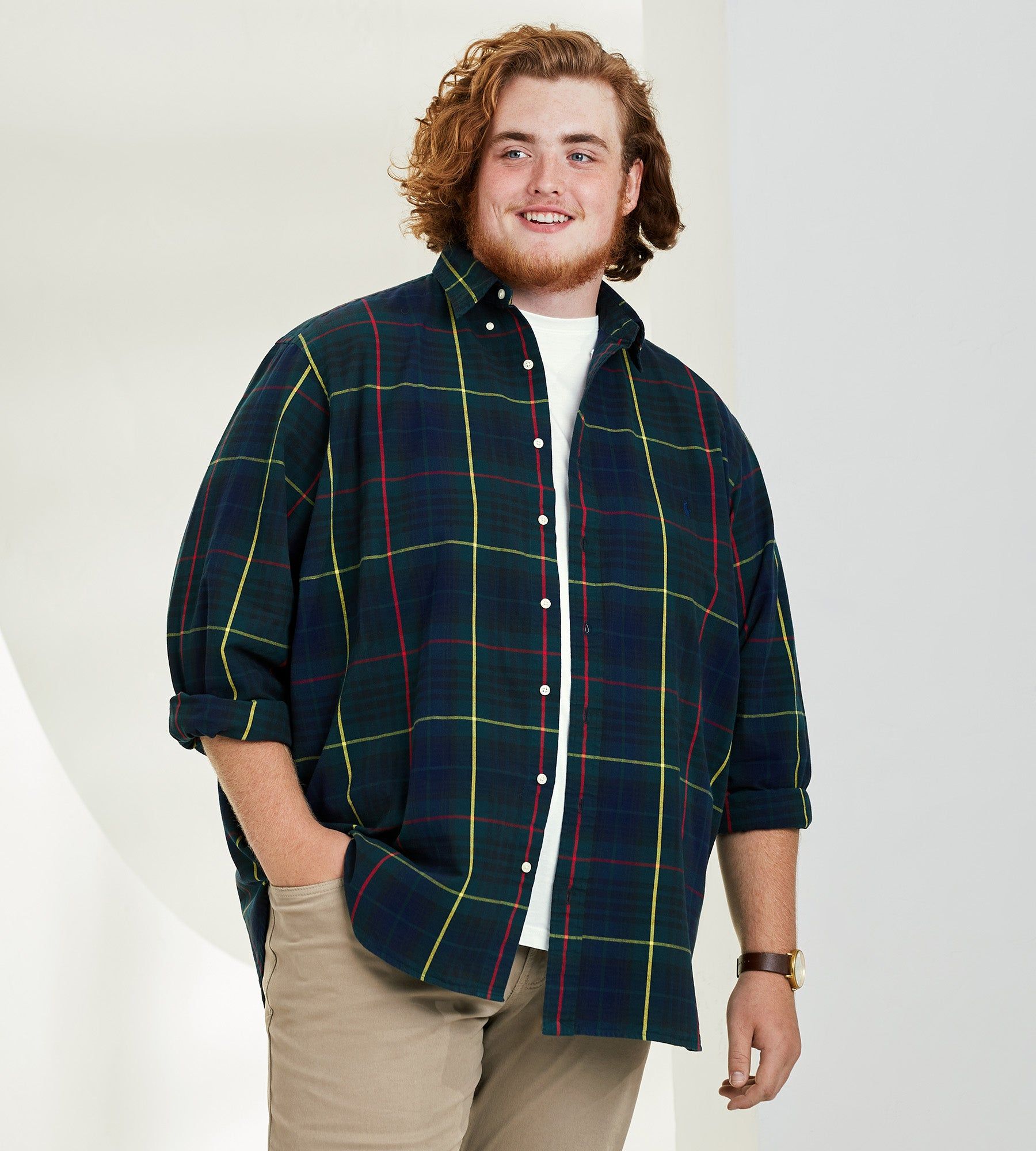 Plaid Oxford Long Sleeve Sport Shirt sold by George Richards