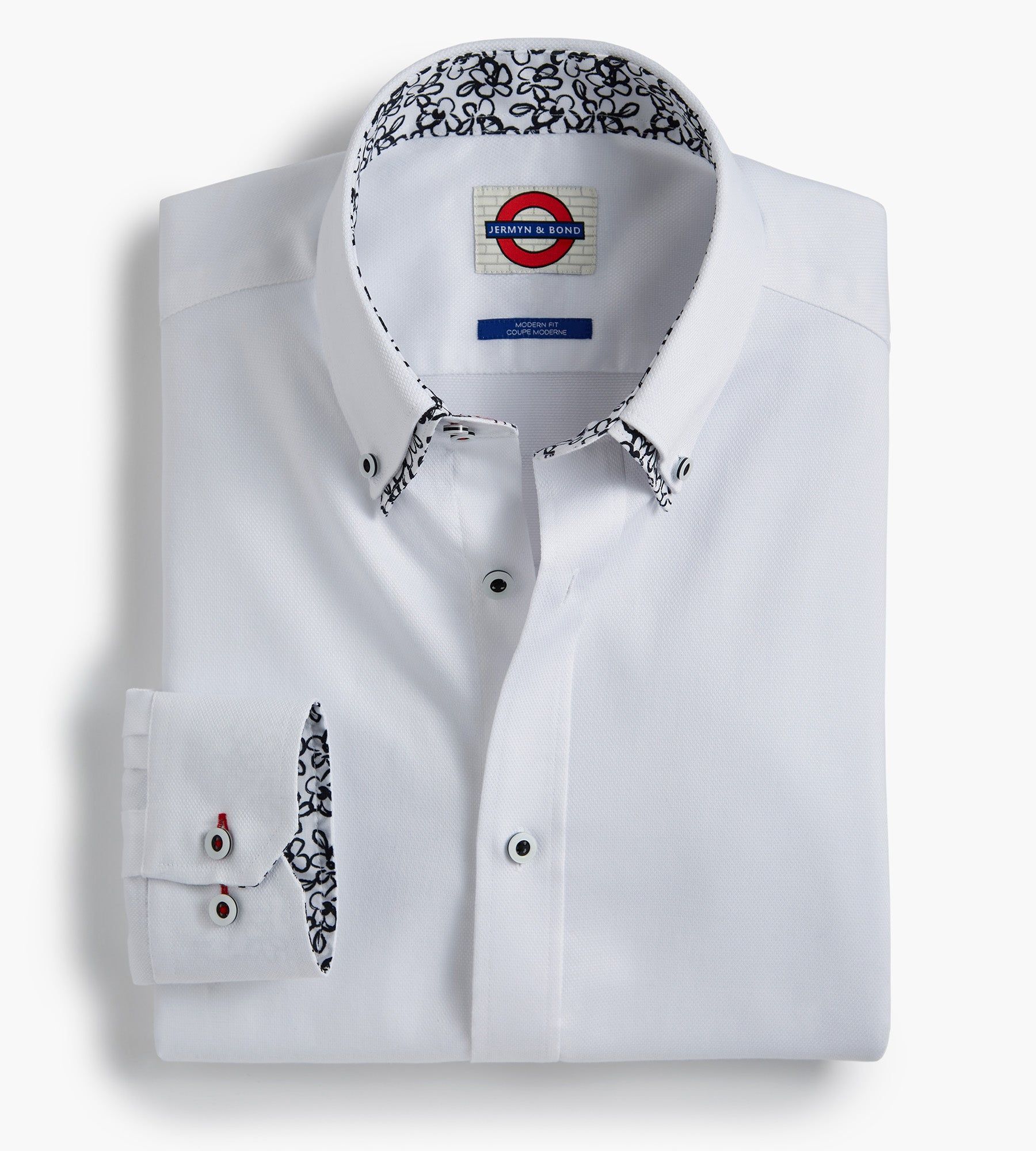 Modern Fit Non-Iron Textured Double-Collar Dress Shirt sold by George Richards