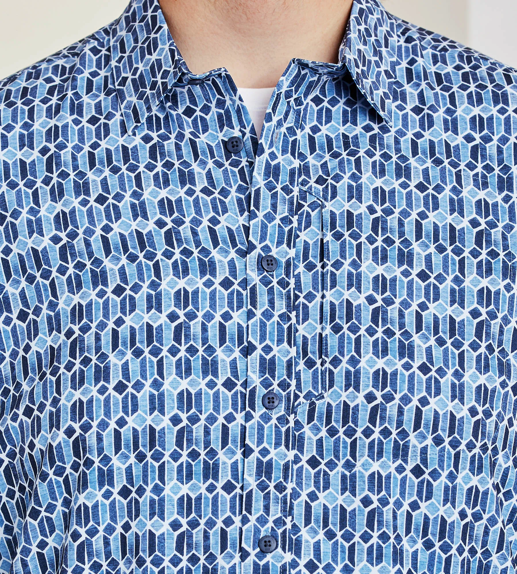 4-Way Stretch Geo Short Sleeve Sport Shirt sold by George Richards product image thumbnail 2