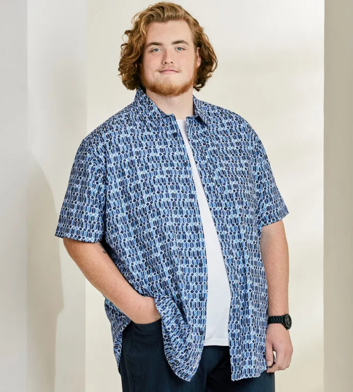 4-Way Stretch Geo Short Sleeve Sport Shirt sold by George Richards