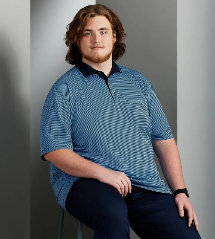 Pique Micro Stripe Polo sold by George Richards