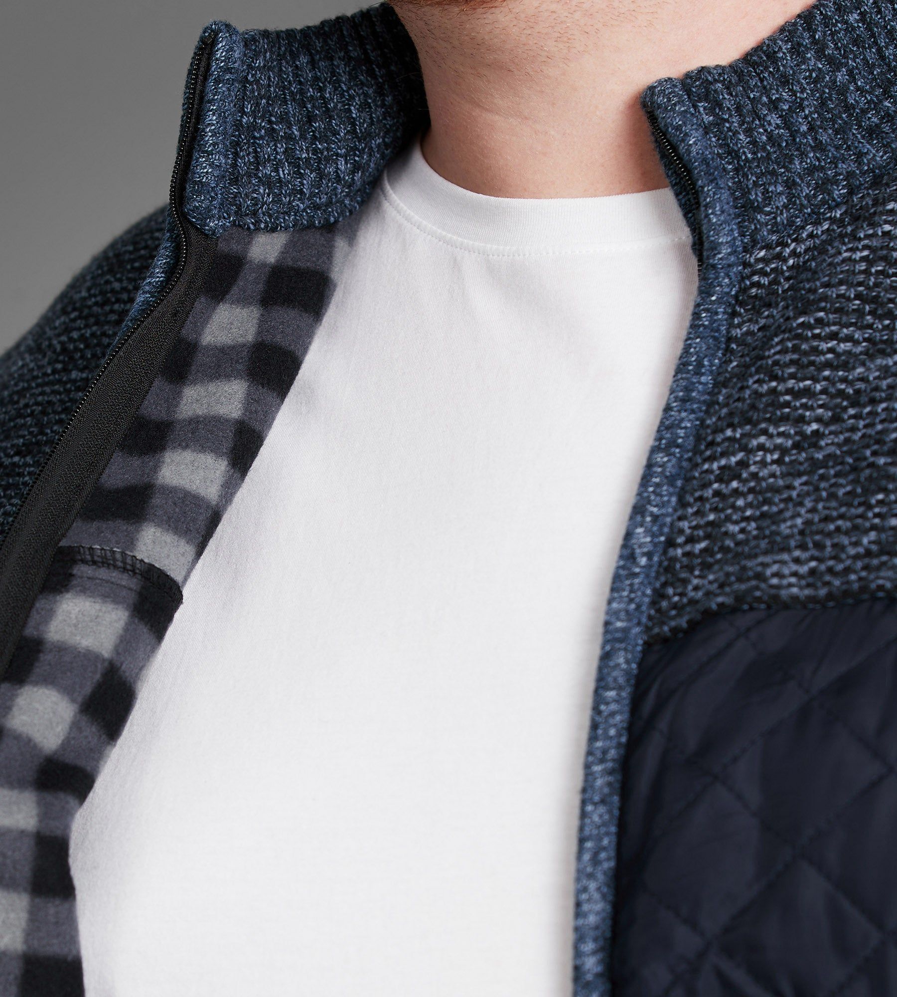 Mixed-Media Fleece-Lined Cardigan sold by George Richards product image thumbnail 4