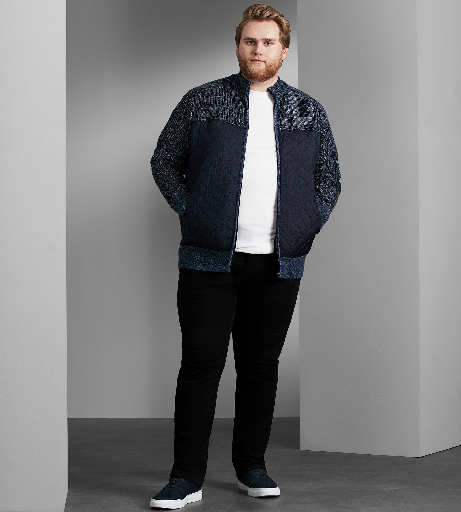 Mixed-Media Fleece-Lined Cardigan sold by George Richards product image thumbnail 5