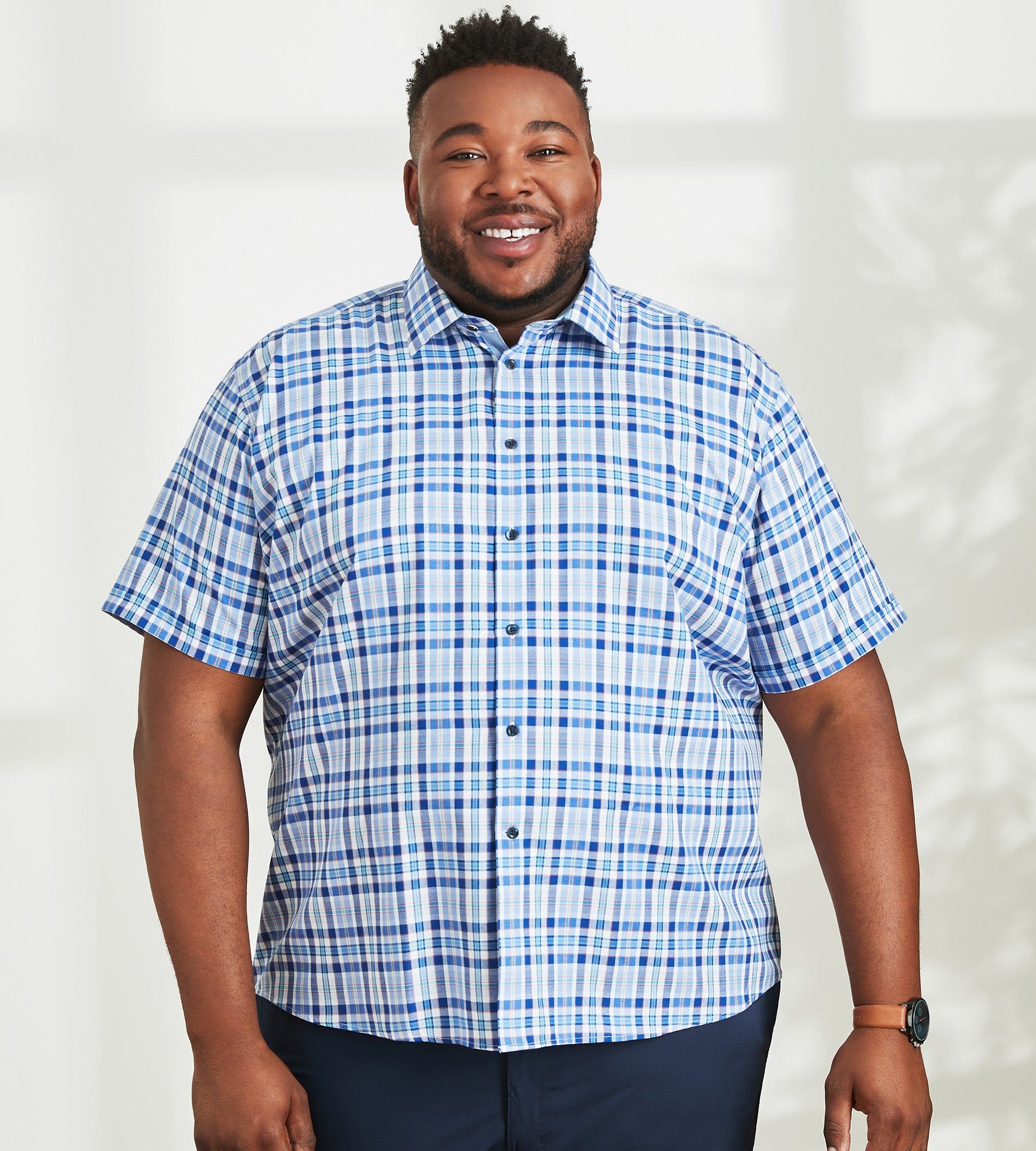 Easy Care Plaid Short Sleeve Sport Shirt sold by George Richards