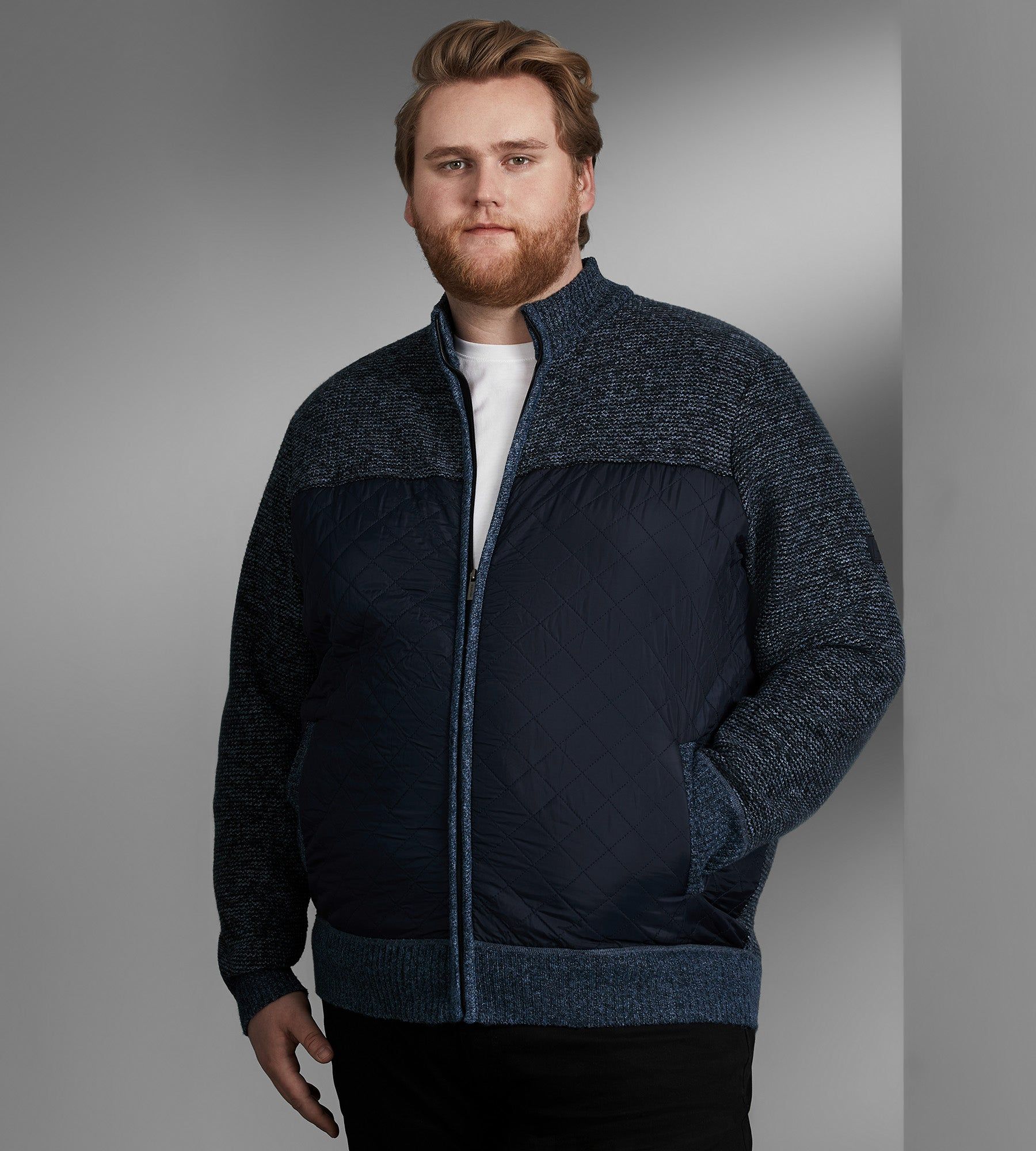 Mixed-Media Fleece-Lined Cardigan sold by George Richards