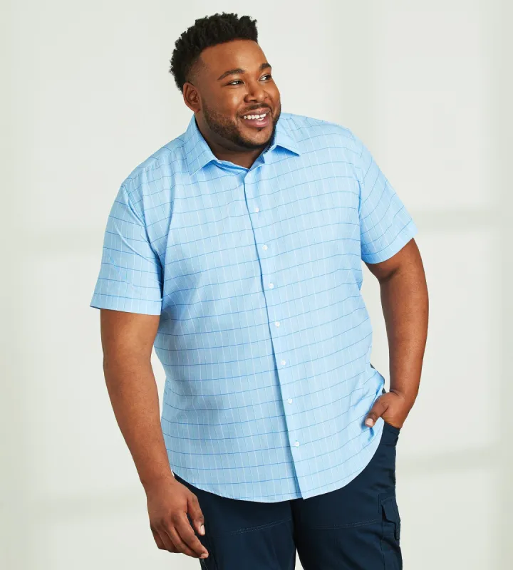 360° Stretch Plaid Short Sleeve Sport Shirt sold by George Richards
