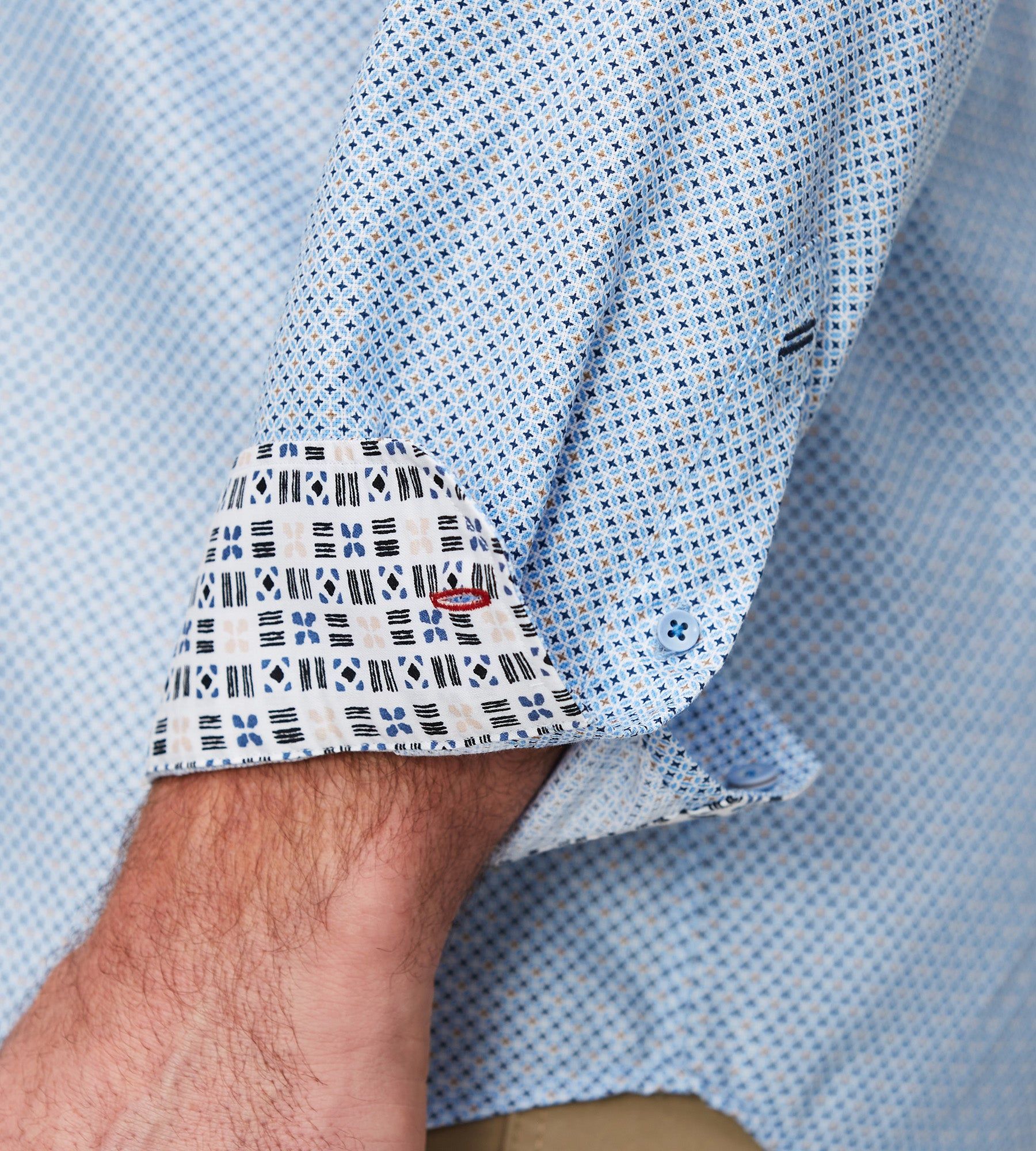 Non-Iron Geo Print Long Sleeve Sport Shirt sold by George Richards product image thumbnail 3
