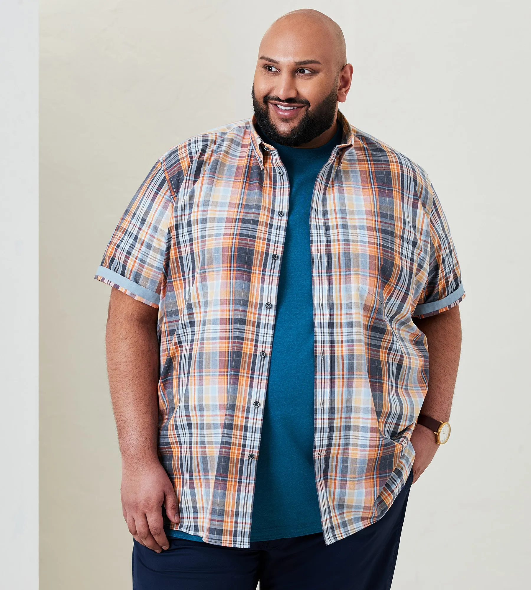 Easy Care Plaid Short Sleeve Sport Shirt sold by George Richards