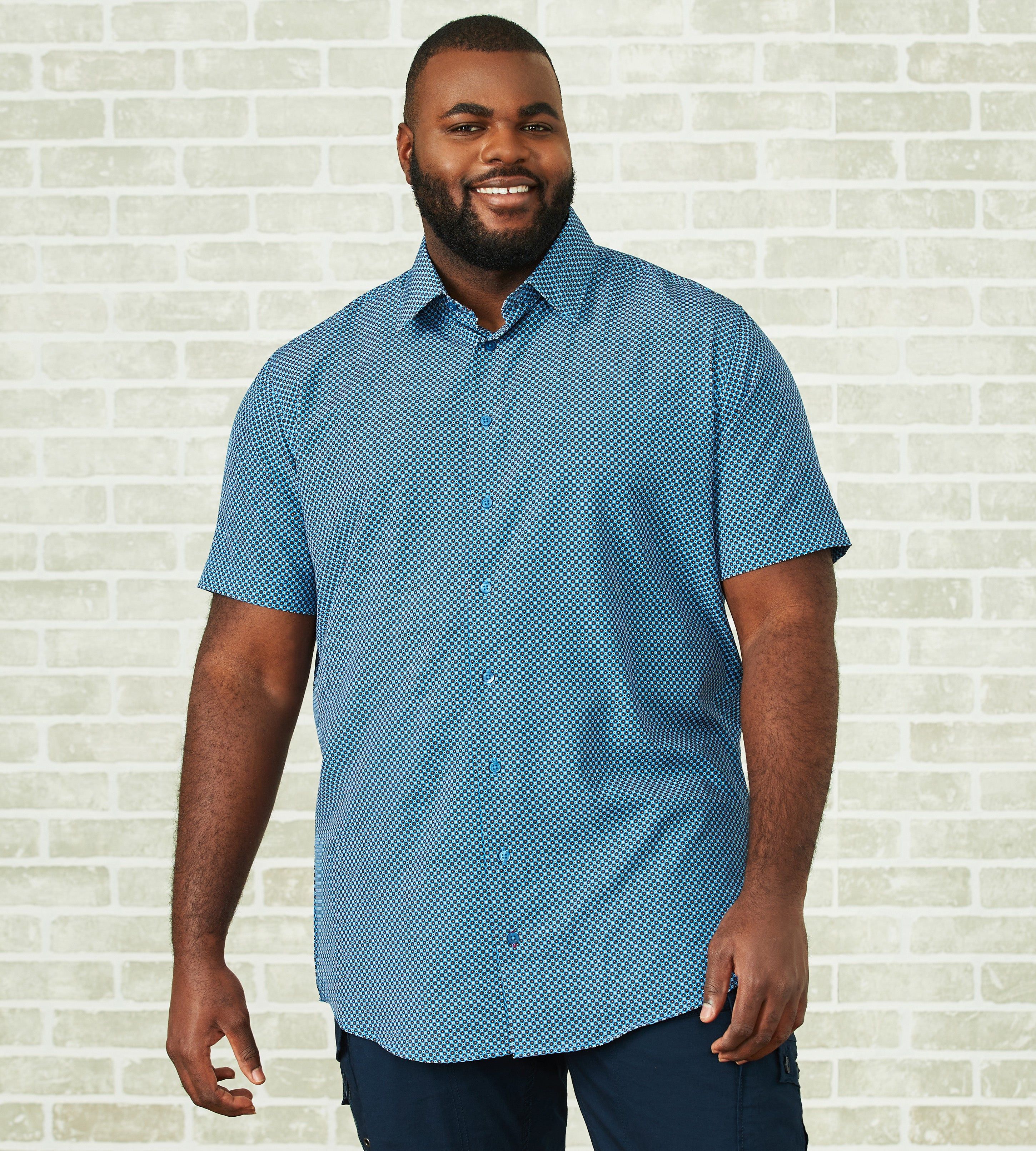 360° Stretch Geo Print Short Sleeve Sport Shirt sold by George Richards