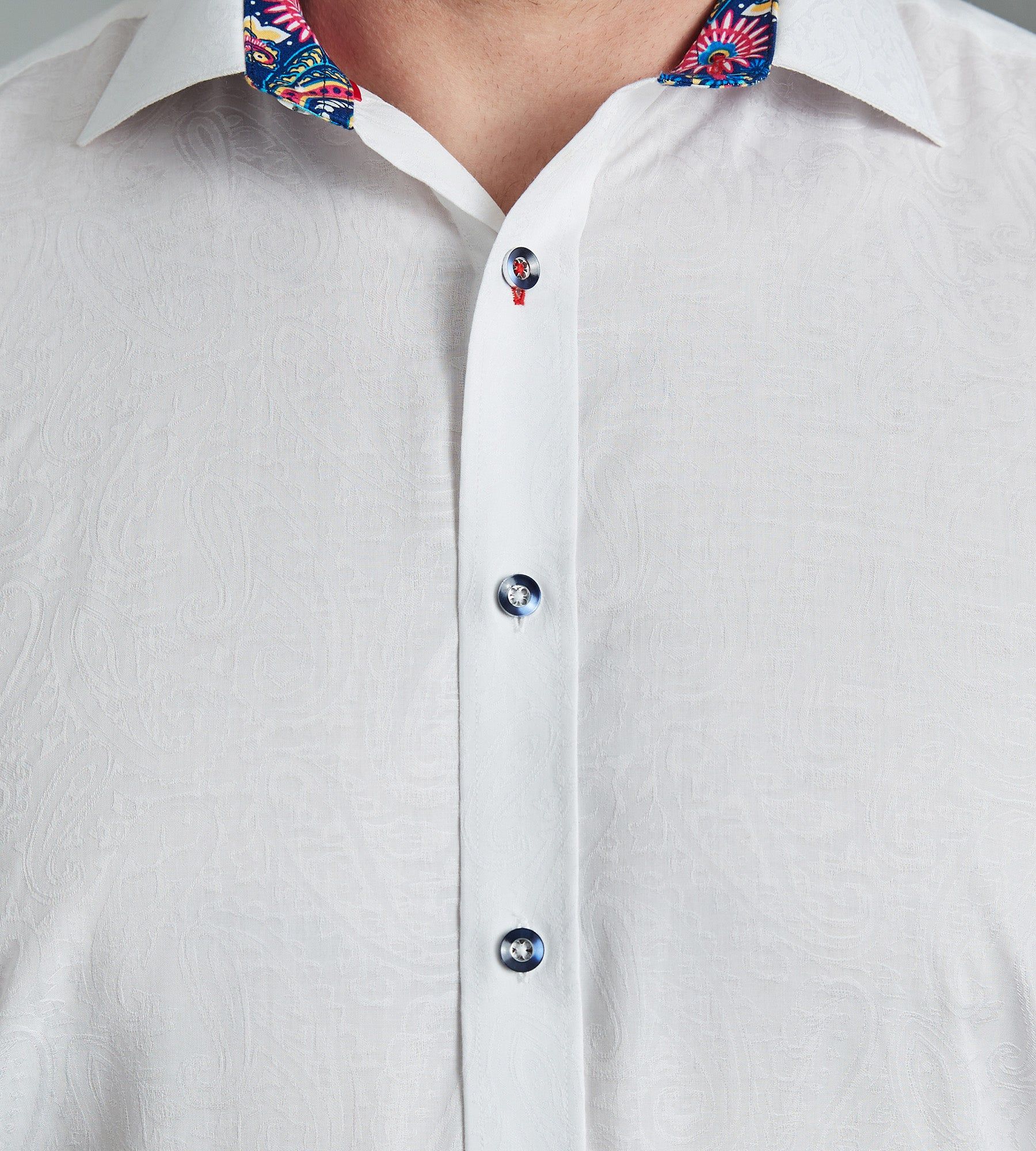 Non-Iron Jacquard Paisley Long Sleeve Sport Shirt sold by George Richards product image thumbnail 3