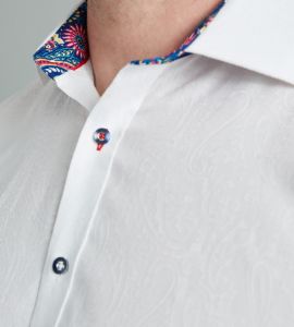 Non-Iron Jacquard Paisley Long Sleeve Sport Shirt sold by George Richards