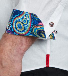 Non-Iron Jacquard Paisley Long Sleeve Sport Shirt sold by George Richards