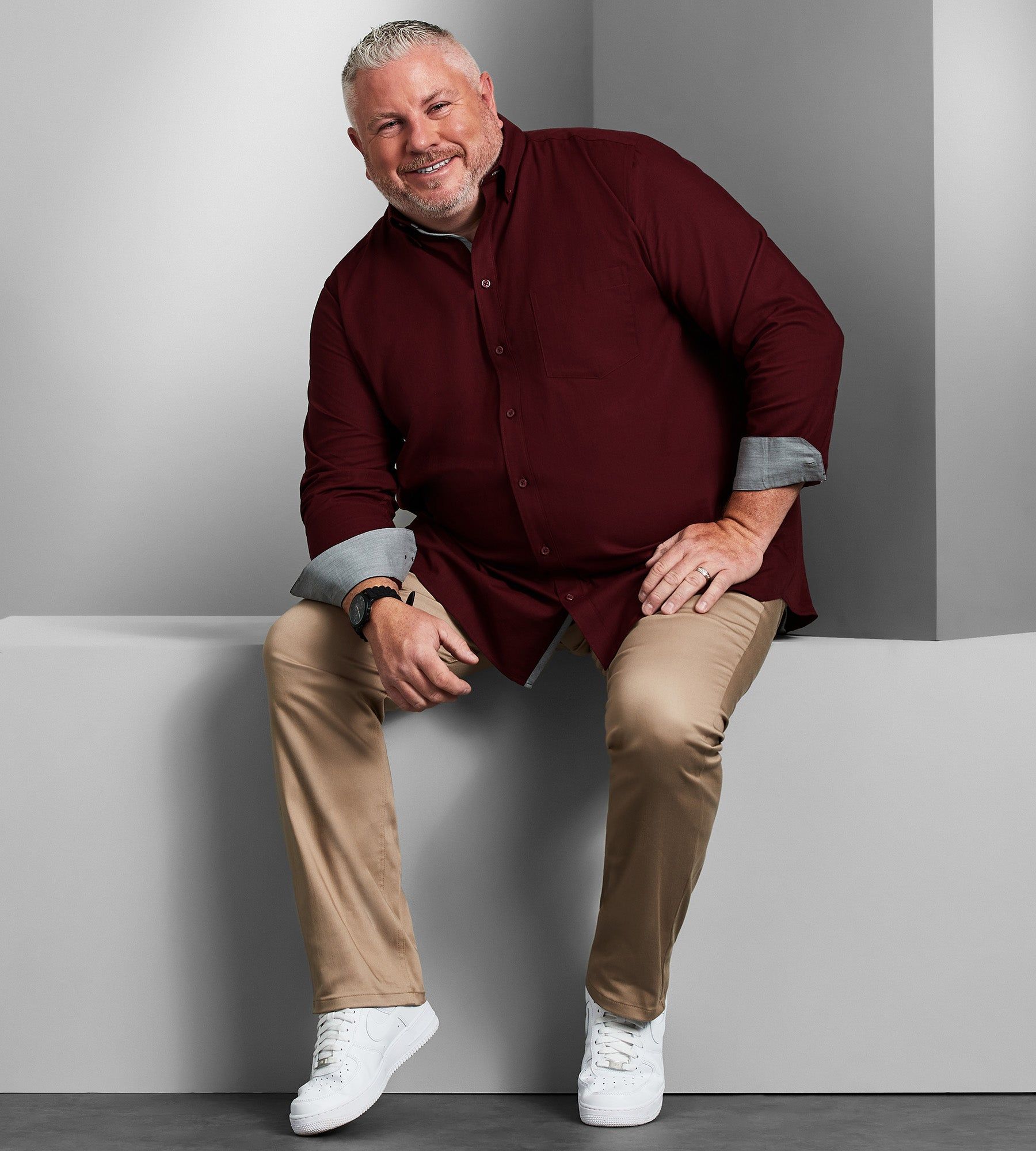 Easy Care Tonal Long Sleeve Sport Shirt sold by George Richards product image thumbnail 3