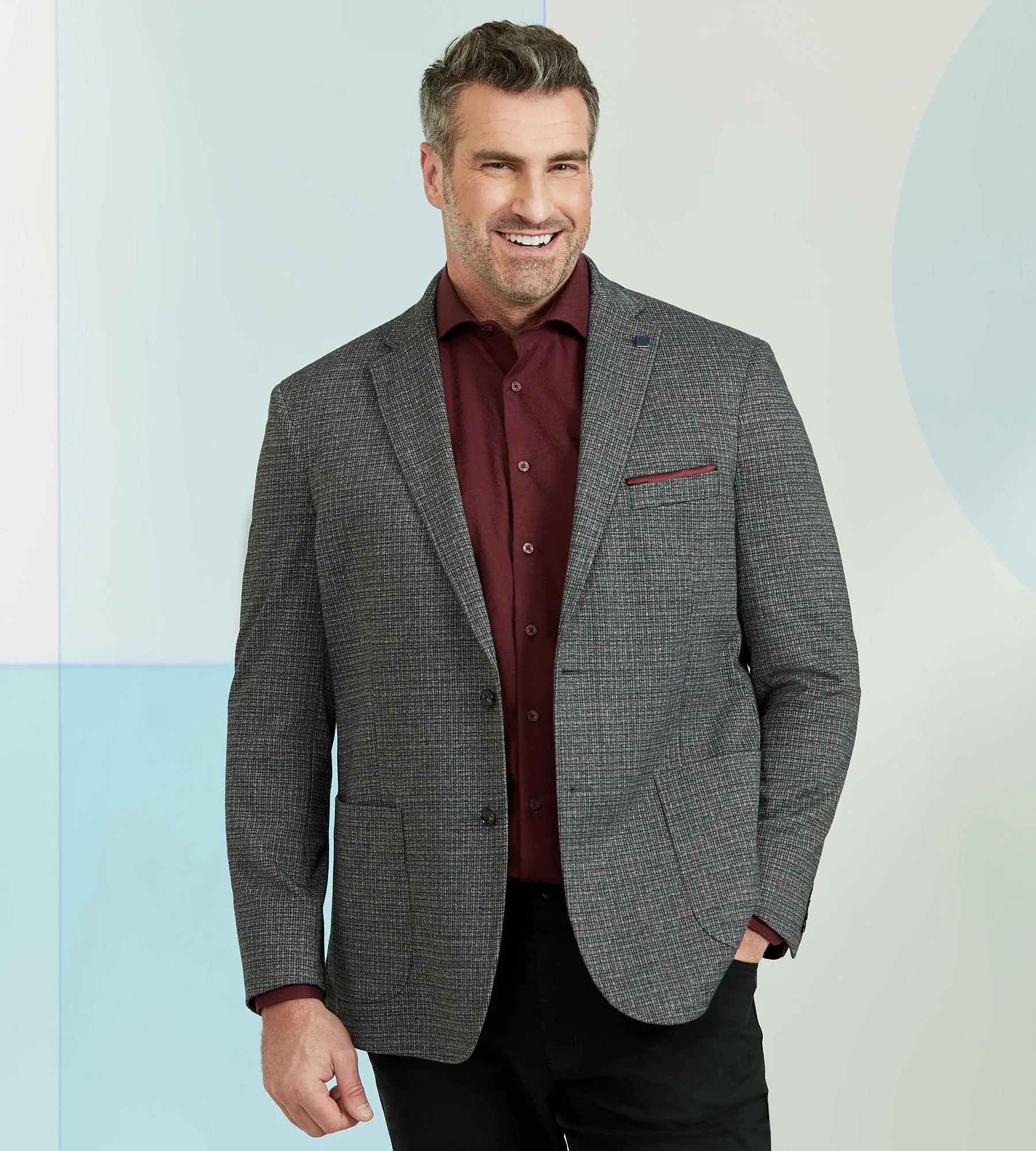 Modern Fit Knit Sport Jacket sold by George Richards
