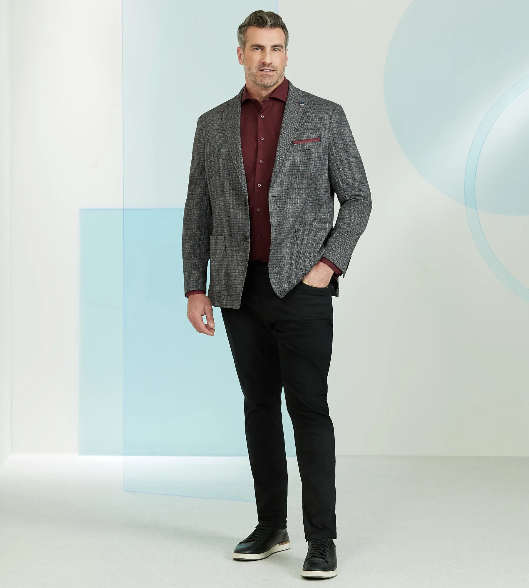 Modern Fit Knit Sport Jacket sold by George Richards product image thumbnail 4