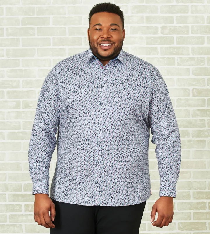 Non-Iron Geo Print Long Sleeve Sport Shirt sold by George Richards