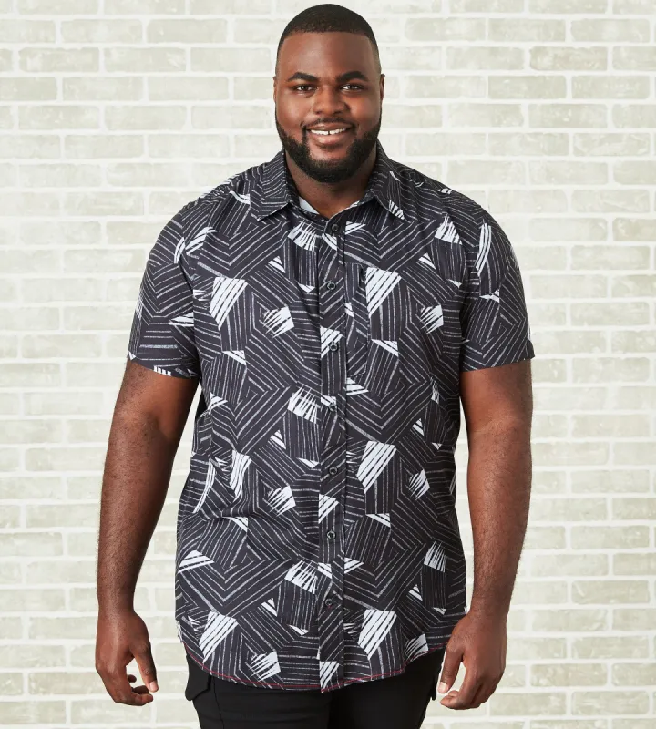 360° Stretch Geo Print Short Sleeve Sport Shirt sold by George Richards