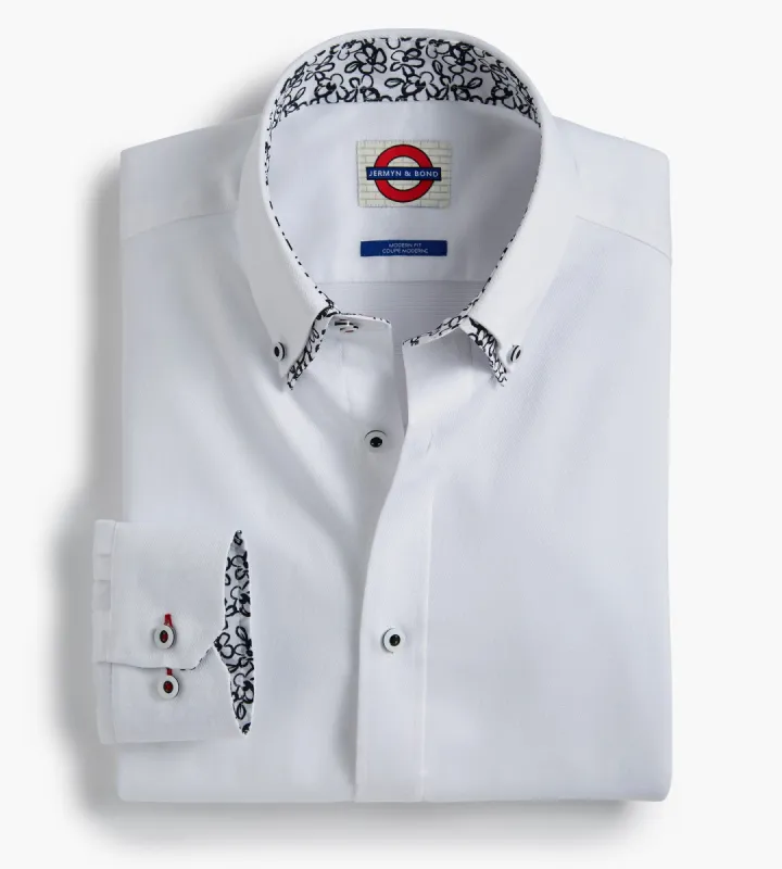 Modern Fit Non-Iron Textured Double-Collar Dress Shirt sold by George Richards