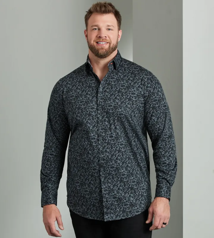 360° Stretch Tonal Print Long Sleeve Sport Shirt sold by George Richards