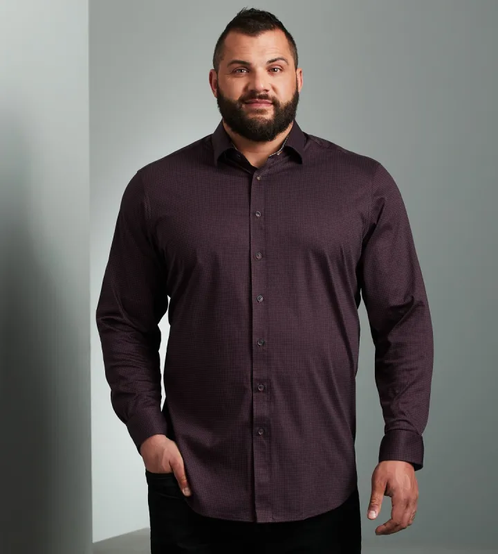 360° Stretch Houndstooth Print Long Sleeve Sport Shirt sold by George Richards