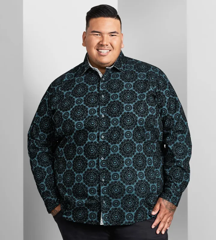Flocking Print Long Sleeve Sport Shirt sold by George Richards