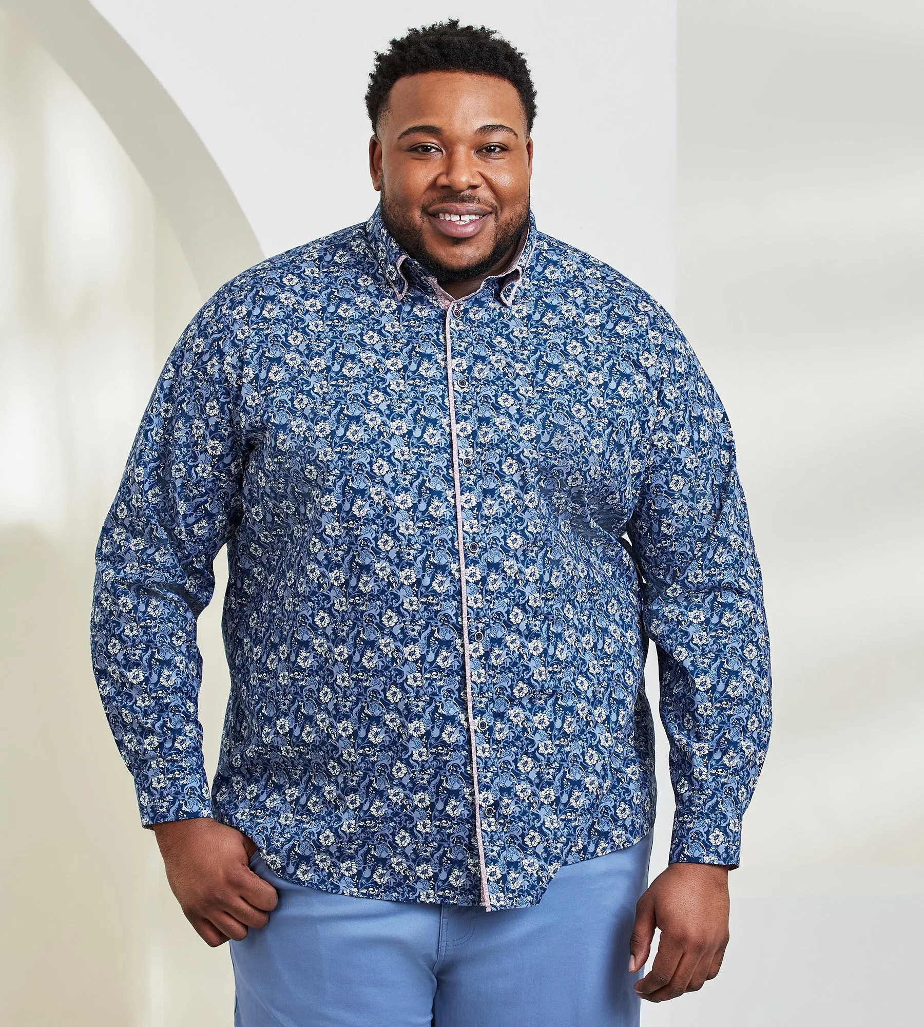 Double-Collar Long Sleeve Sport Shirt sold by Mr. Big and Tall