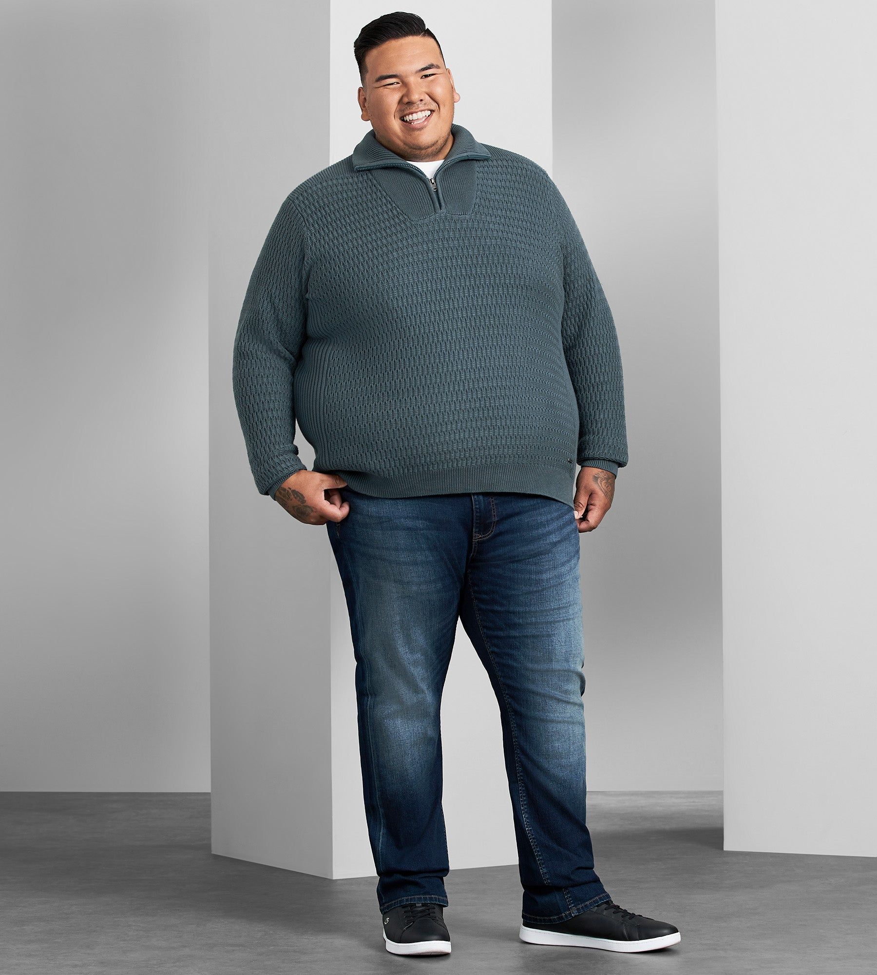 Quarter-Zip Jacquard Sweater sold by Mr. Big and Tall product image thumbnail 3