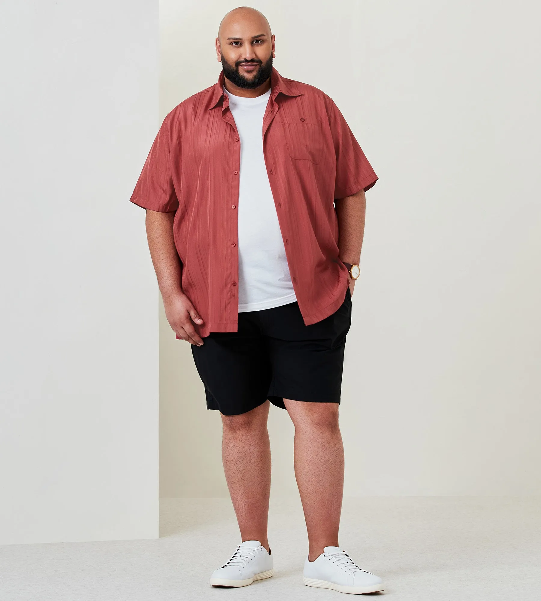 Microfibre Tonal Short Sleeve Sport Shirt sold by Mr. Big and Tall product image thumbnail 3