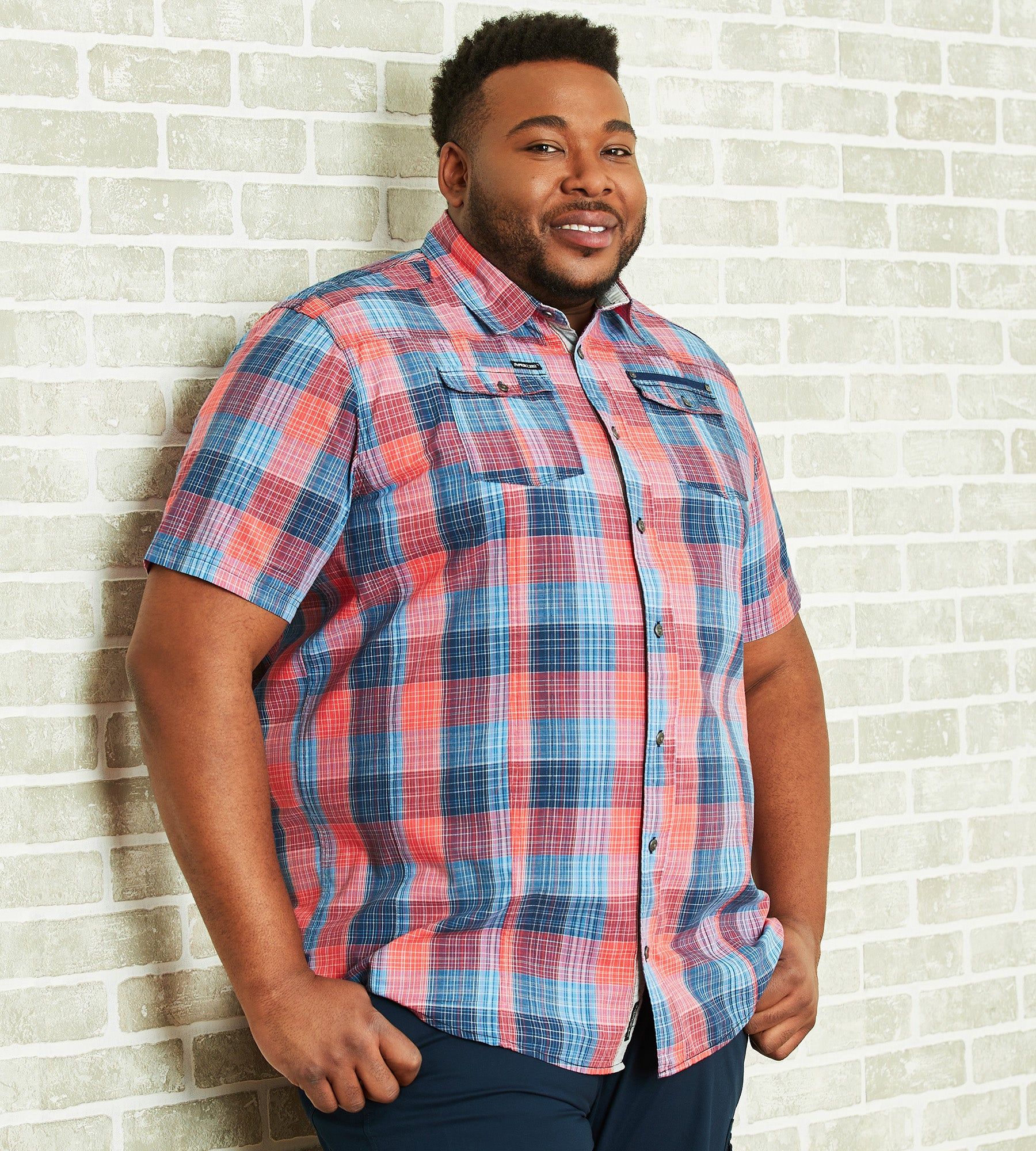 Plaid Short Sleeve Sport Shirt sold by Mr. Big and Tall product image thumbnail 4