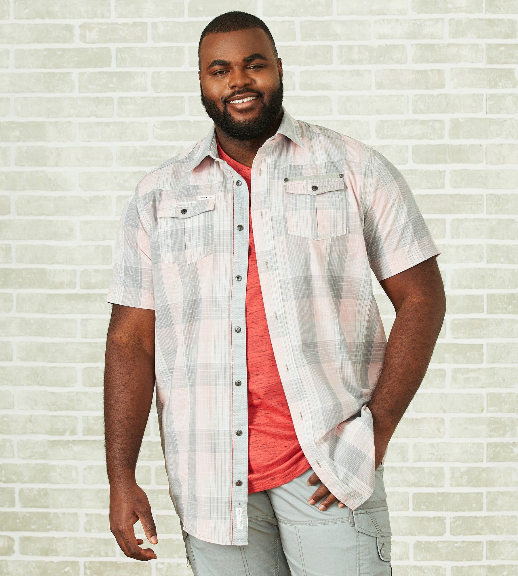 Plaid Short Sleeve Sport Shirt sold by Mr. Big and Tall