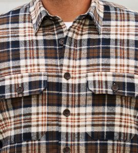 Fleece-Lined Flannel Shacket sold by Mr. Big and Tall