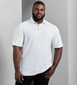Pique Tile Print Polo sold by Mr. Big and Tall
