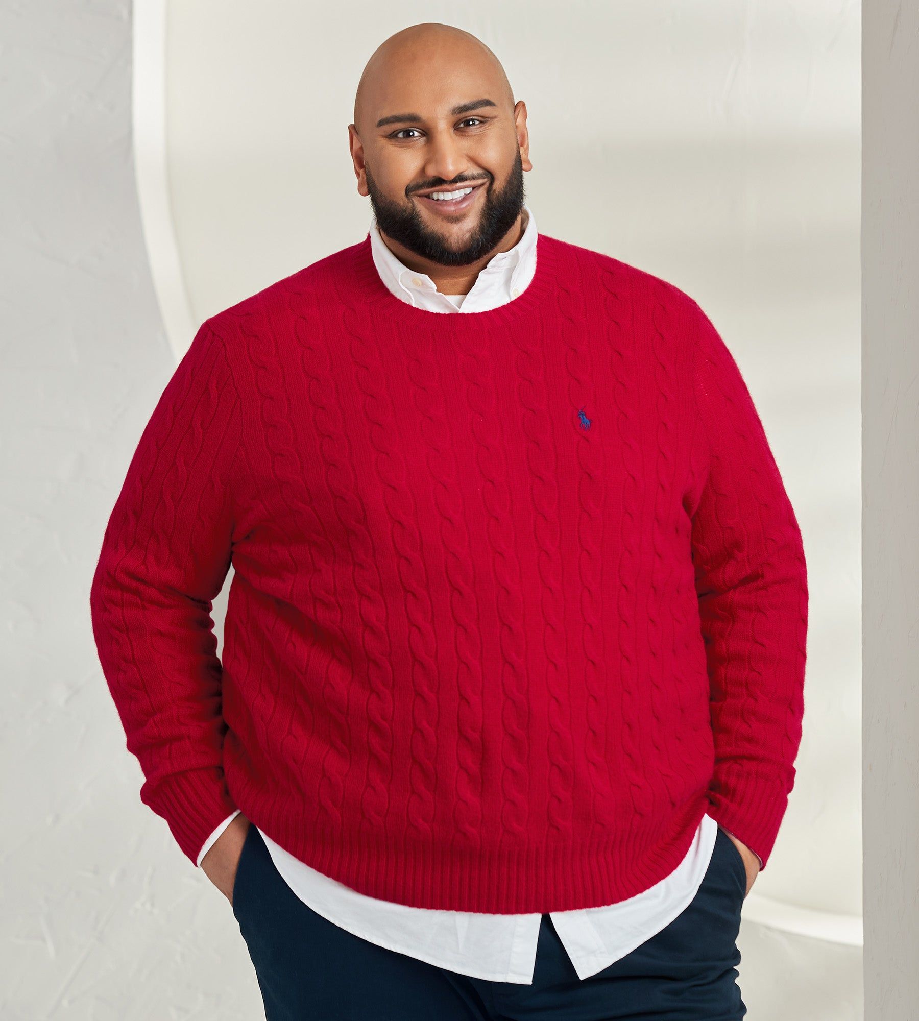 Cable-Knit Crew Neck Sweater sold by Mr. Big and Tall
