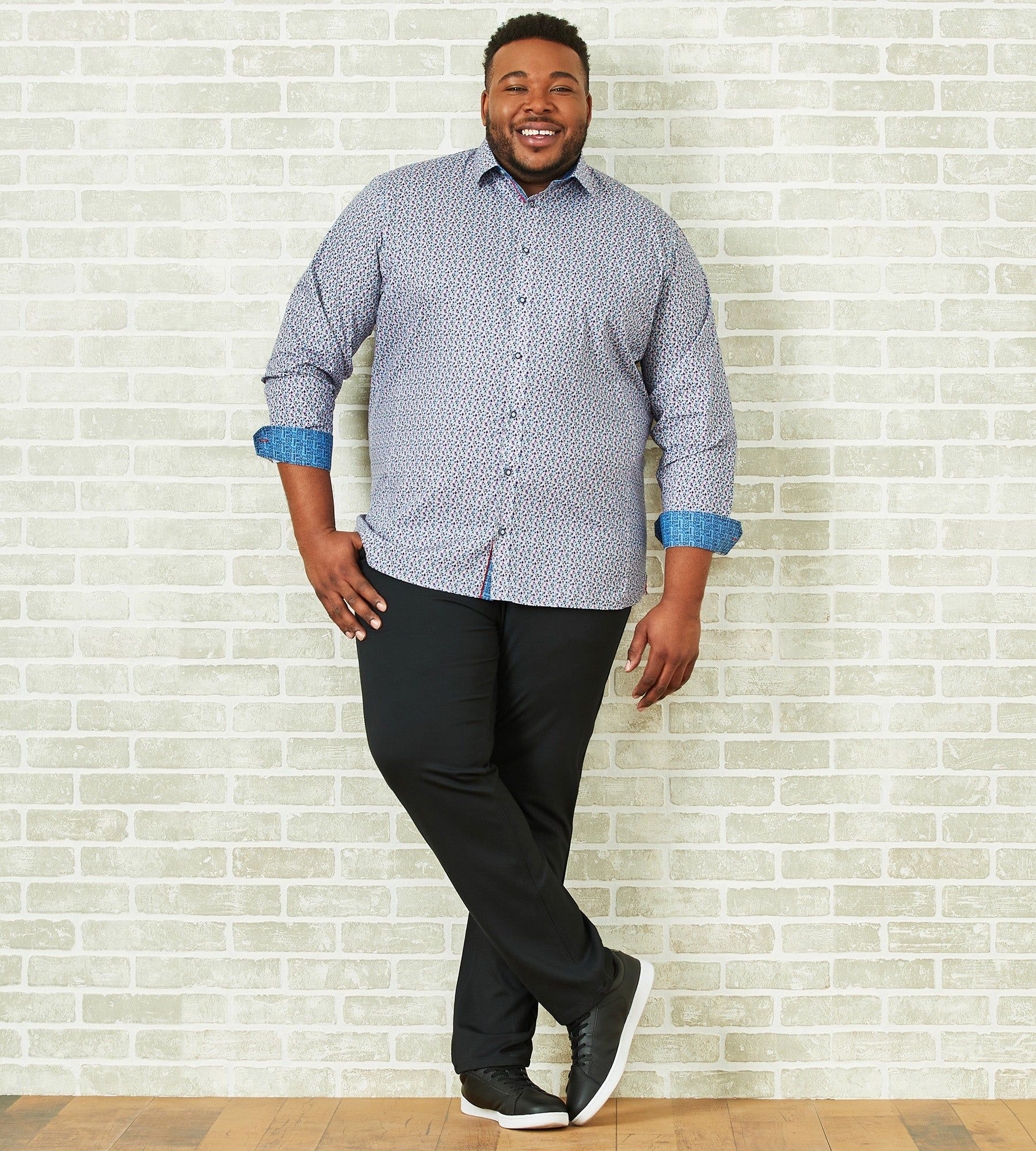 Non-Iron Geo Print Long Sleeve Sport Shirt sold by Mr. Big and Tall product image thumbnail 4