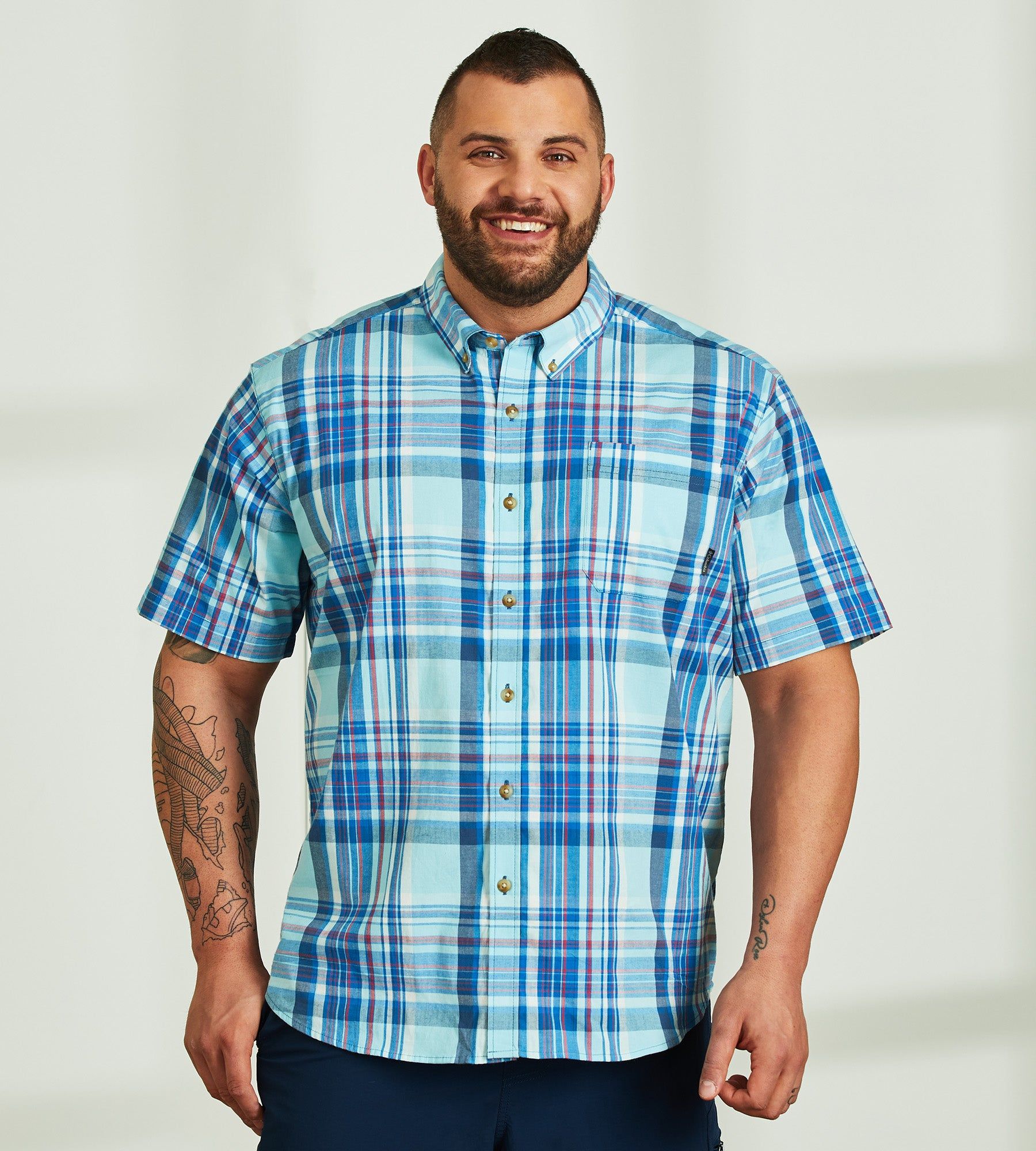 Rapid Rivers Plaid Short Sleeve Sport Shirt sold by Mr. Big and Tall product image thumbnail 8