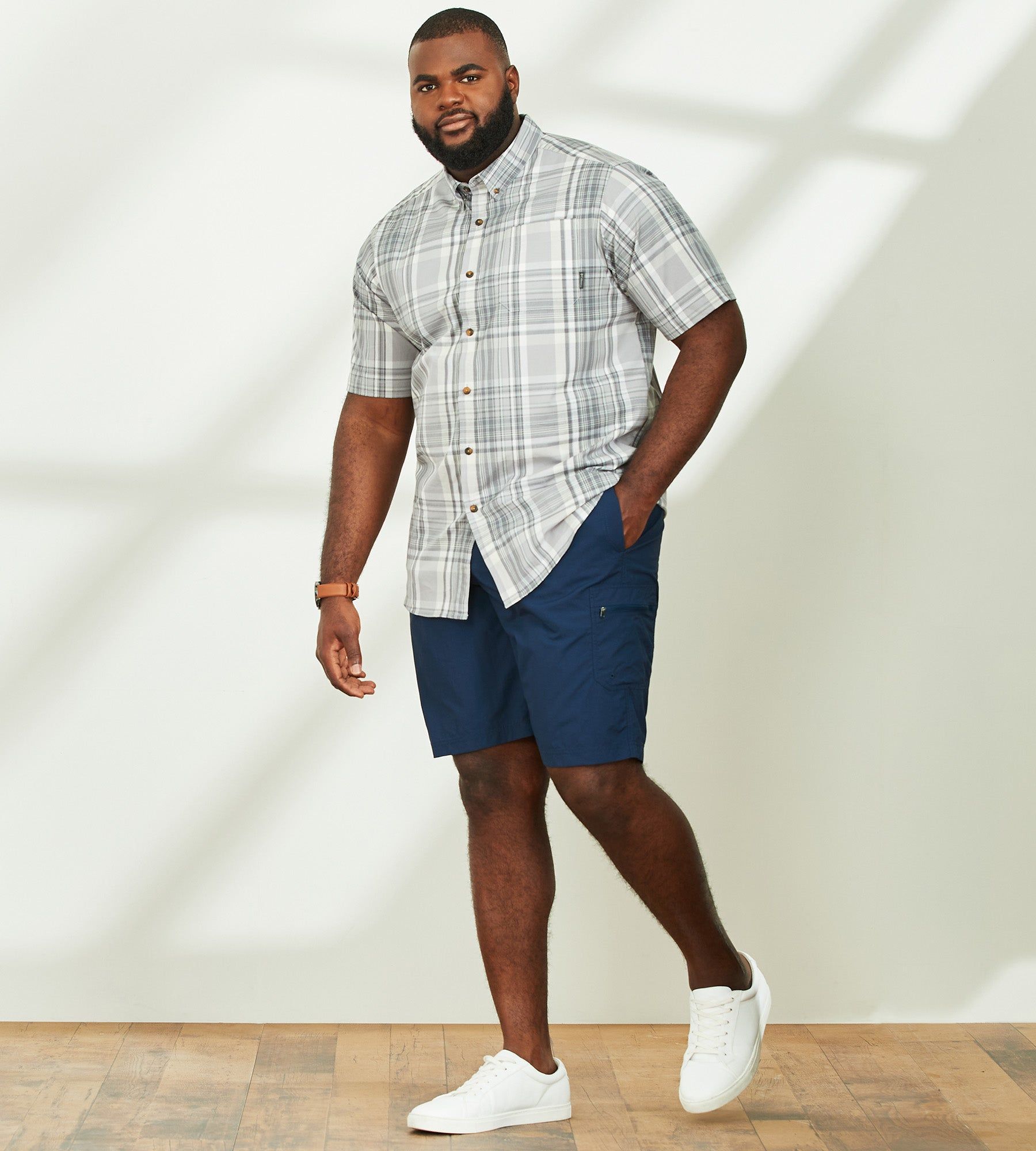 Rapid Rivers Plaid Short Sleeve Sport Shirt sold by Mr. Big and Tall product image thumbnail 3