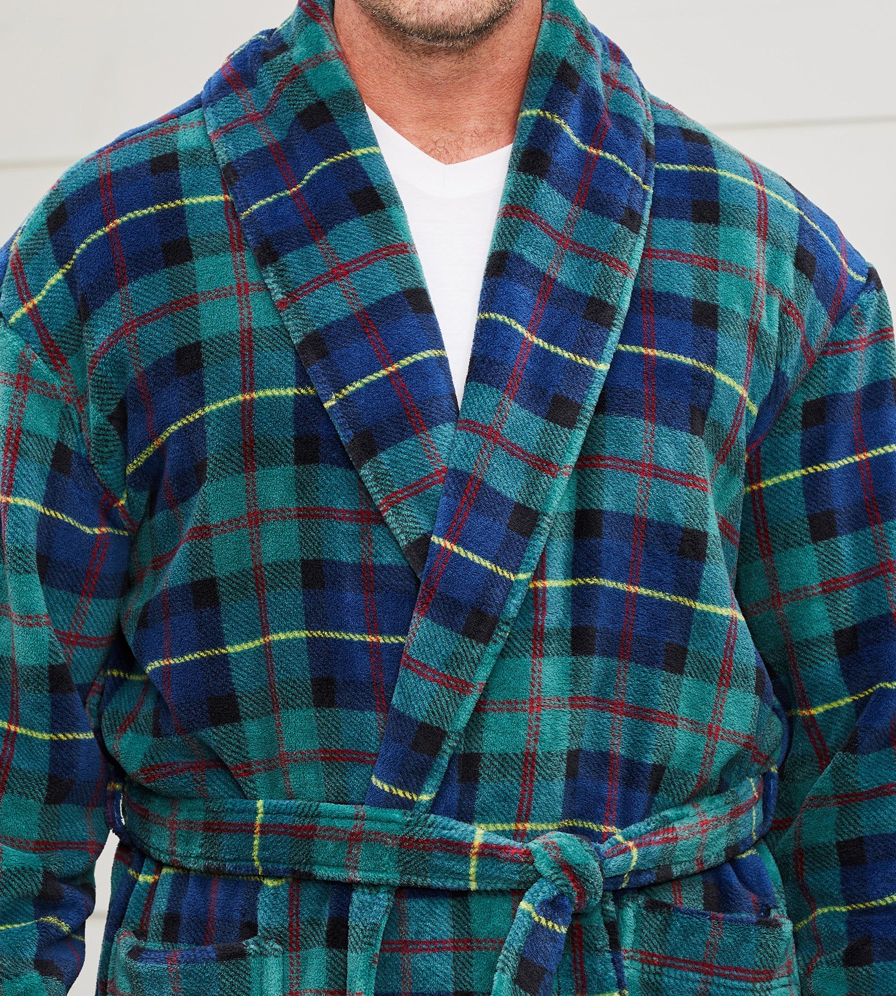 Plaid Plush Robe sold by Mr. Big and Tall product image thumbnail 2