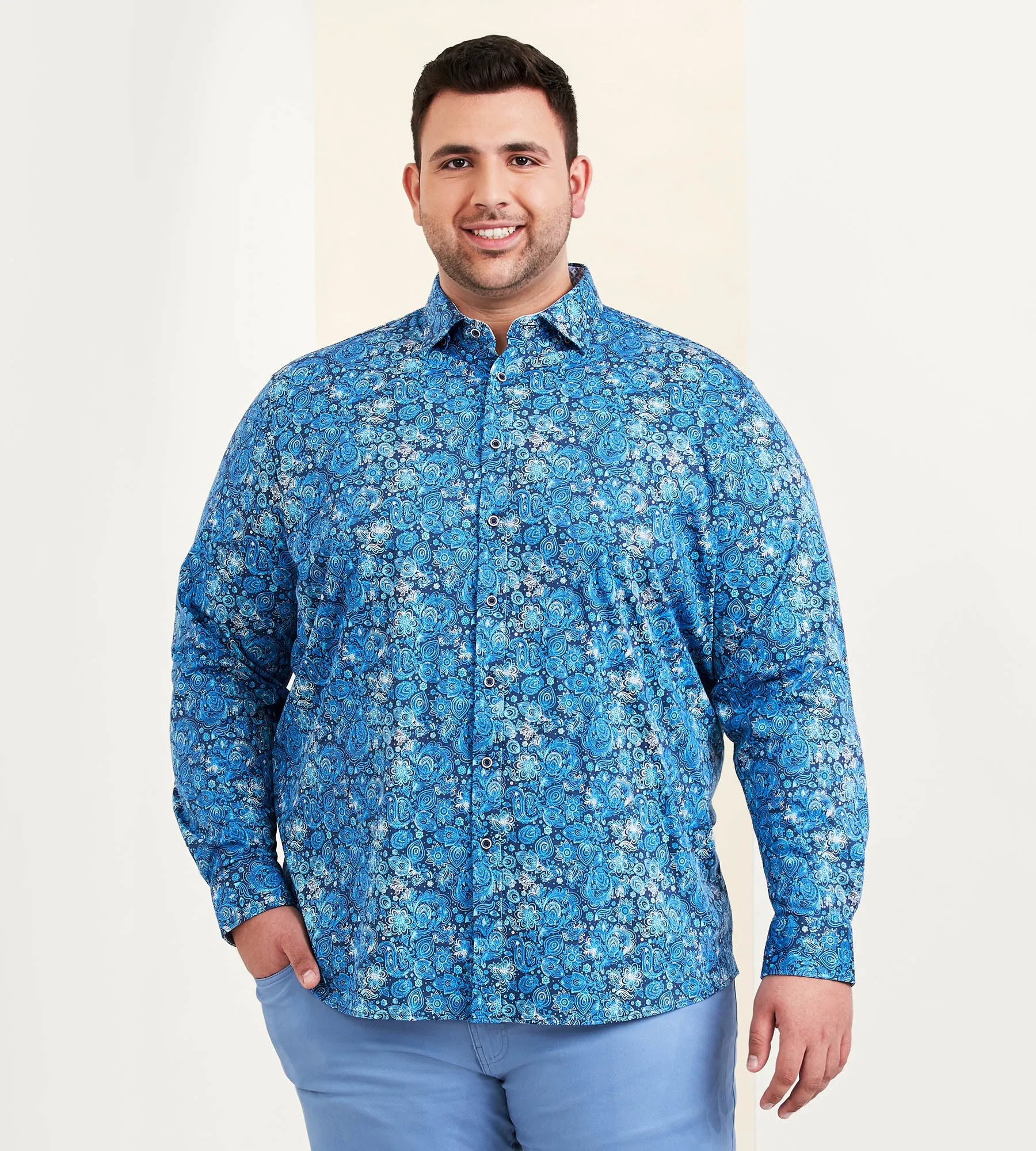 360° Stretch Paisley Long Sleeve Sport Shirt sold by Mr. Big and Tall